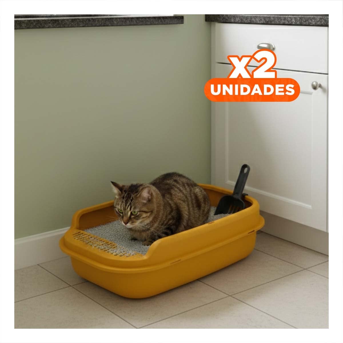 PACK2 CONTENEDOR PLASTICO CON ACABADO SUAVE 51X36,5CM ROSADO Y NARANJA Y+REGALO STICKER - 1