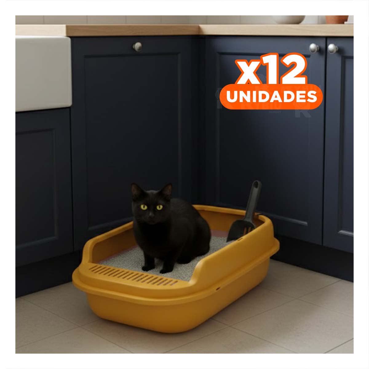 PACK12 RECIPIENTE COMODO PARA ZONA DE MASCOTAS 51X36,5CM ROSADO Y NARANJA - 1