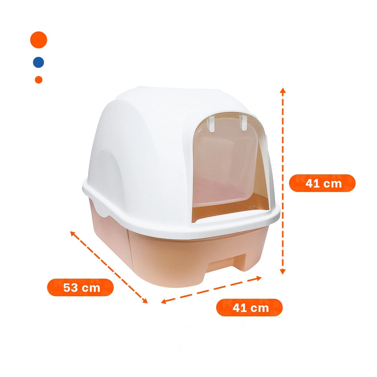 PACK2 RECIPIENTE CON ARENA CERRADO CON ACCESO FRONTAL AMPLIO MARRON CLARO Y+PAPEL REGALO - 4