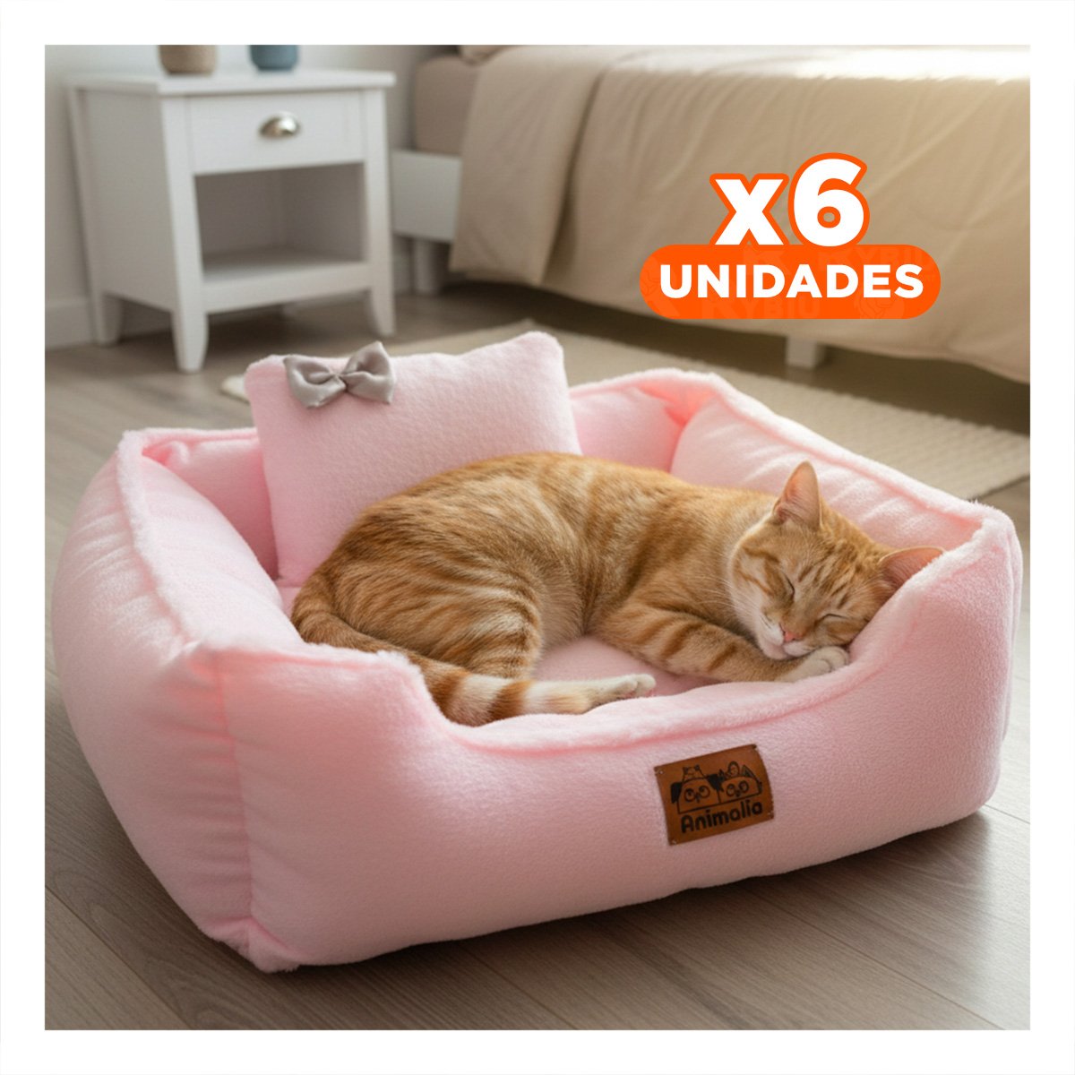 PACK6 DESCANSO SUAVE CON BORDES FIRMES TALLA L ROSADO PELUCHE LAZO Y+REGALO STICKER - 1