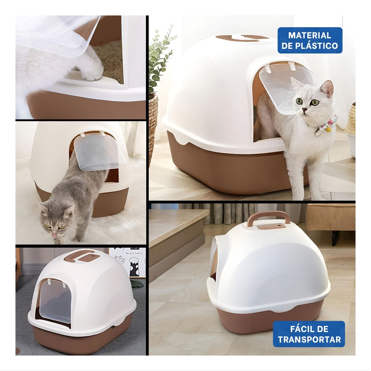 BATEA DE ARENA AMPLIA PARA GATO ADULTO EN HOGAR CAFE Y+POST IT - 1