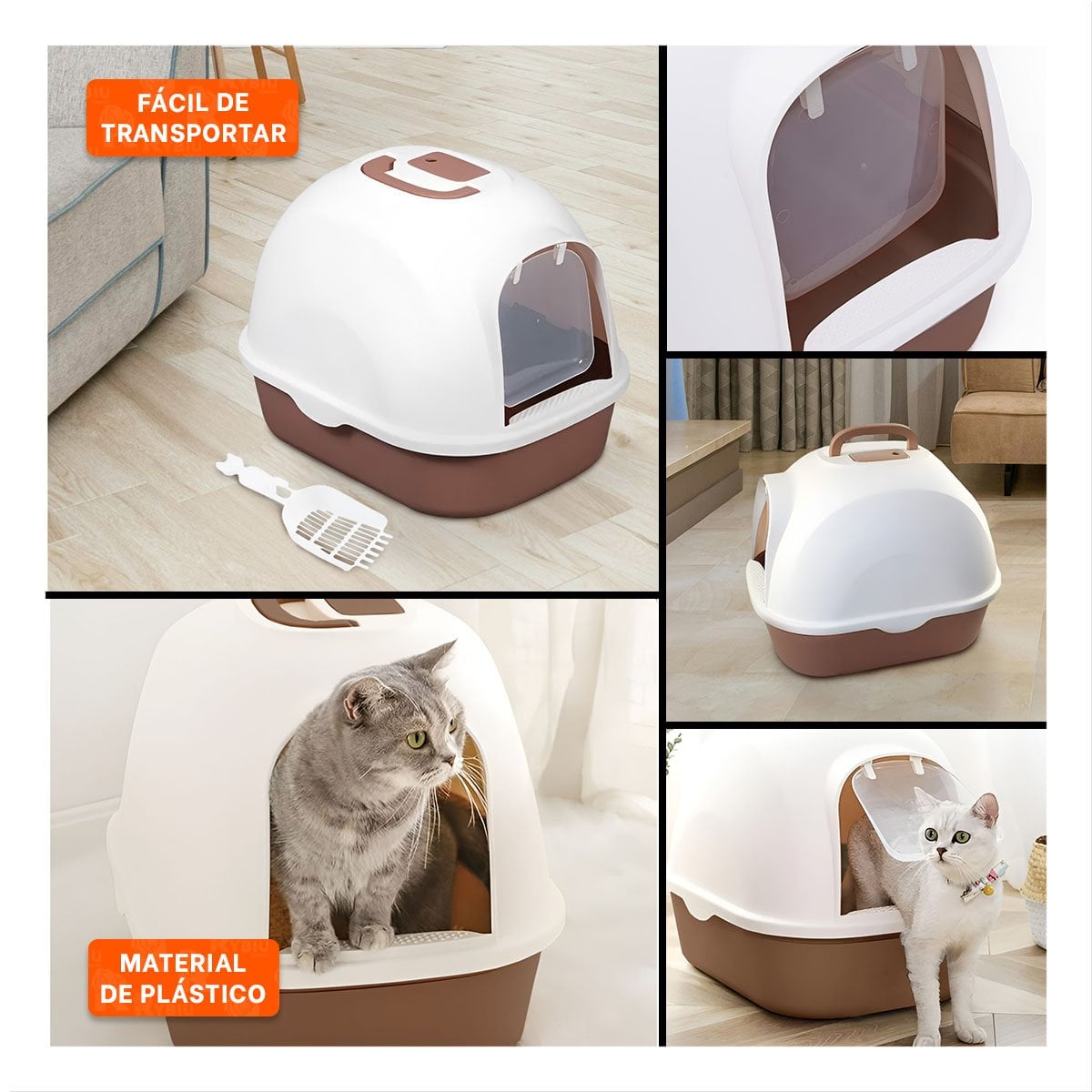 BATEA DE ARENA AMPLIA PARA GATO ADULTO EN HOGAR CAFE Y+POST IT - 5