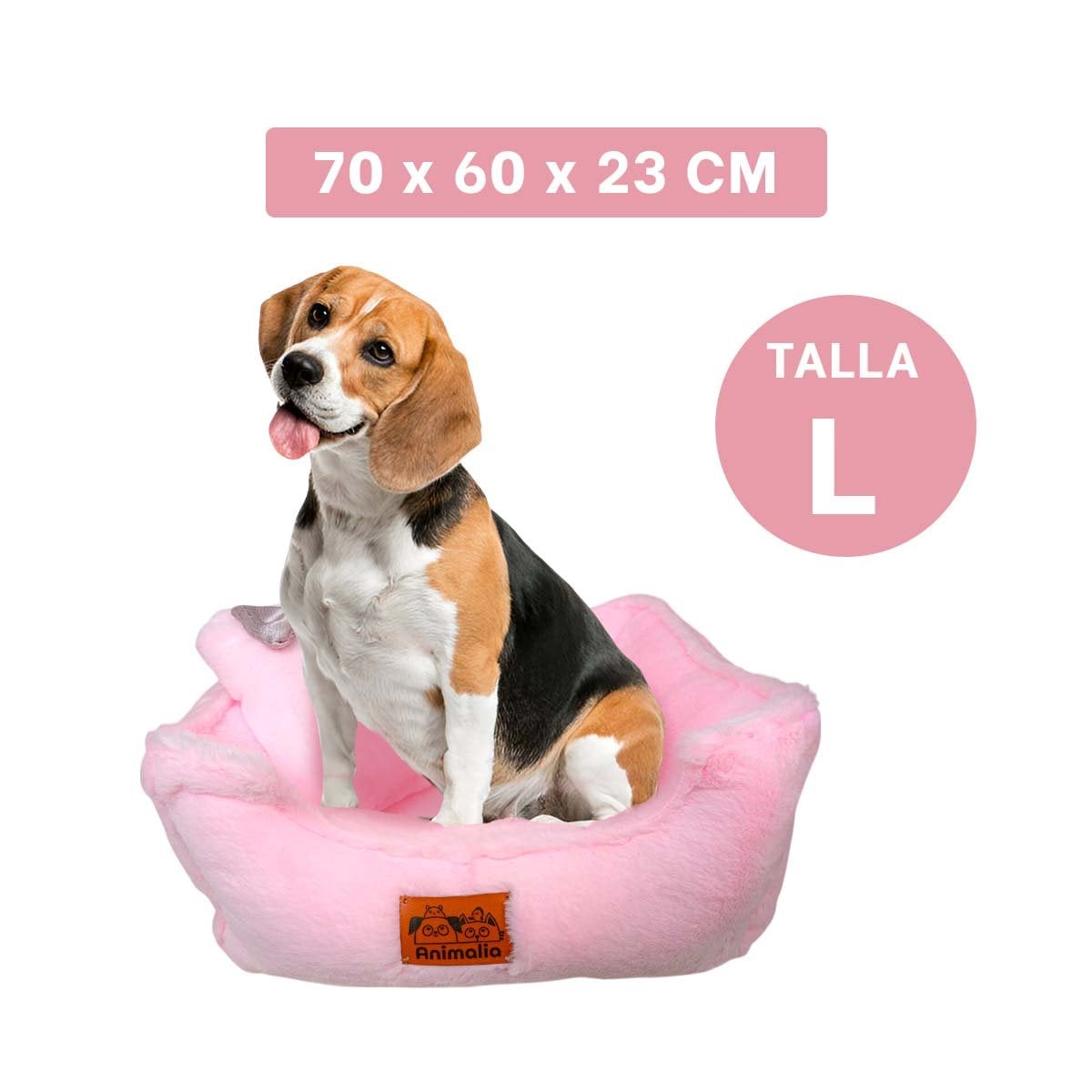 PACK6 DESCANSO TIPO SOFA CANINO TALLA L ROSADO PELUCHE LAZO Y+PAPEL REGALO - 4