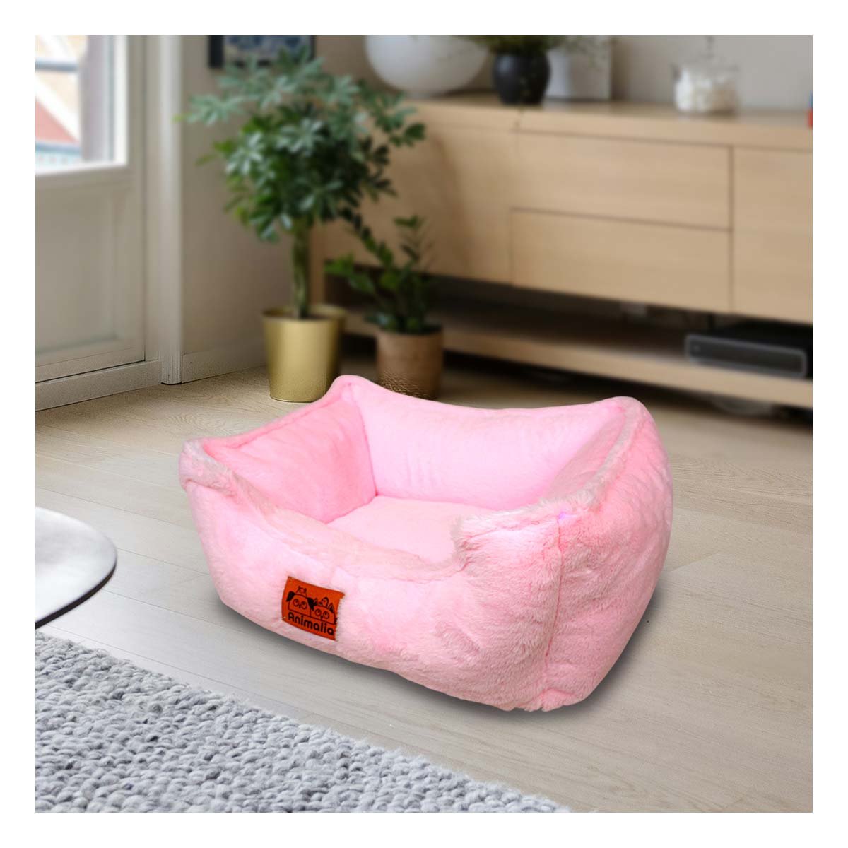 PACK6 DESCANSO ACOLCHADO CON COJIN CENTRAL TALLA L ROSADO PELUCHE LAZO - 2