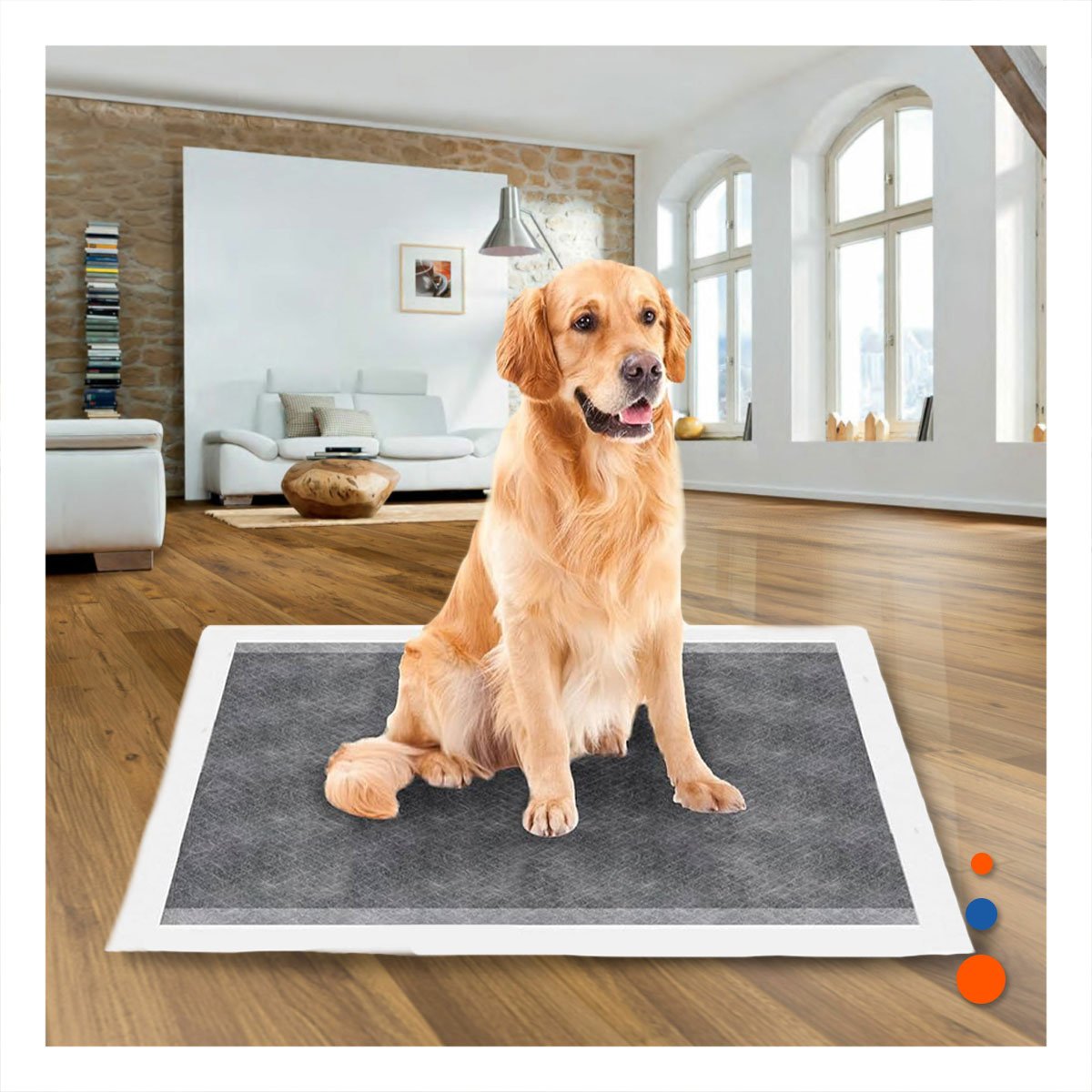 PACK6 CUBIERTA HIGIENICA DE ENTRENAMIENTO CANINO 60X60 CM TALLA L 40 NEGRO Y+PAPEL REGALO - 5