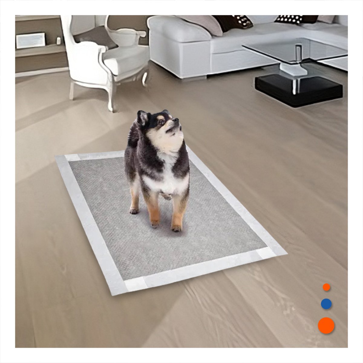 PACK4 BASE PROTECTORA DESECHABLE PARA PERRO 60X60 CM TALLA L 40 NEGRO - 5