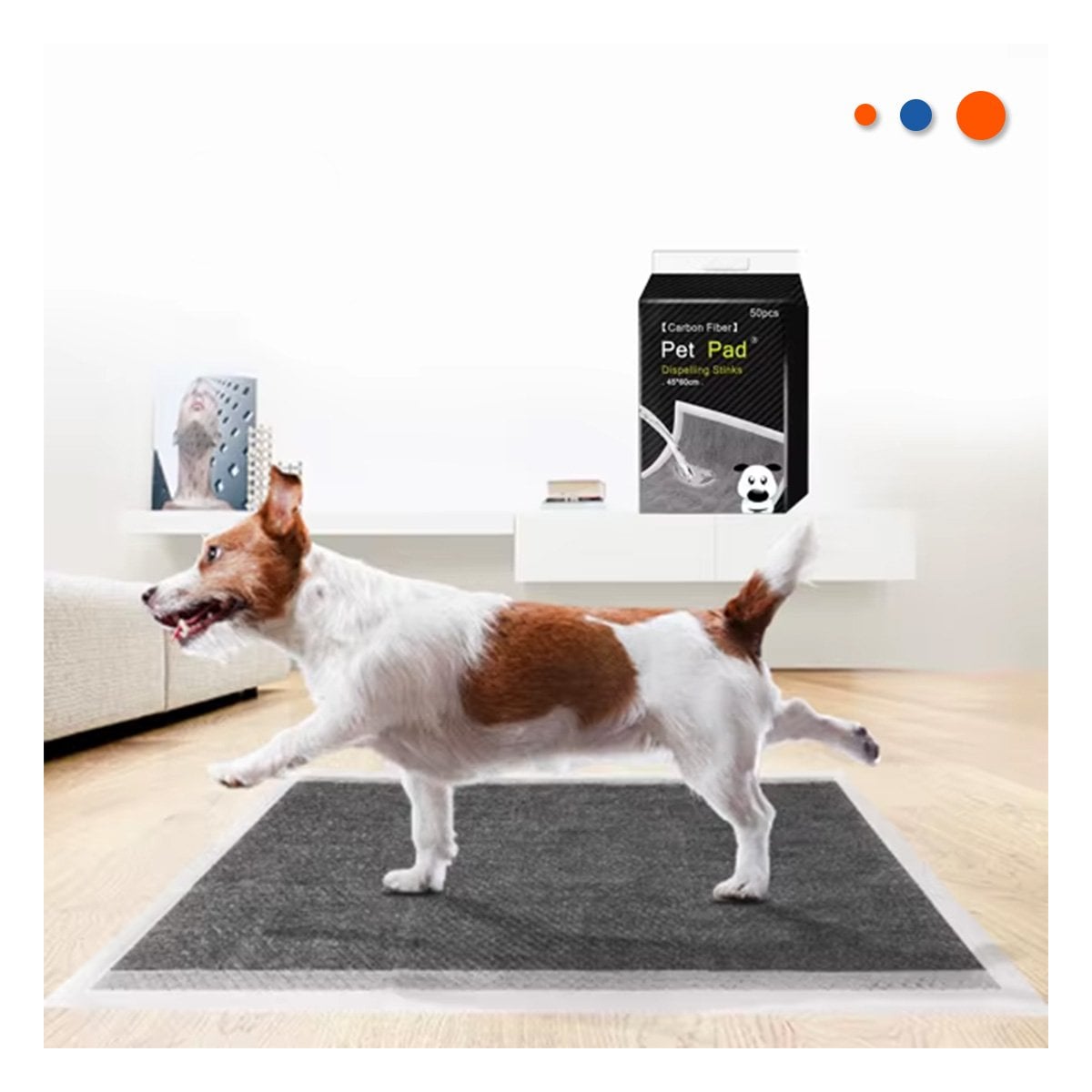 TOALLA ABSORBENTE PARA MASCOTA 60X60 CM TALLA L 40 UNIDADES NEGRO - 2