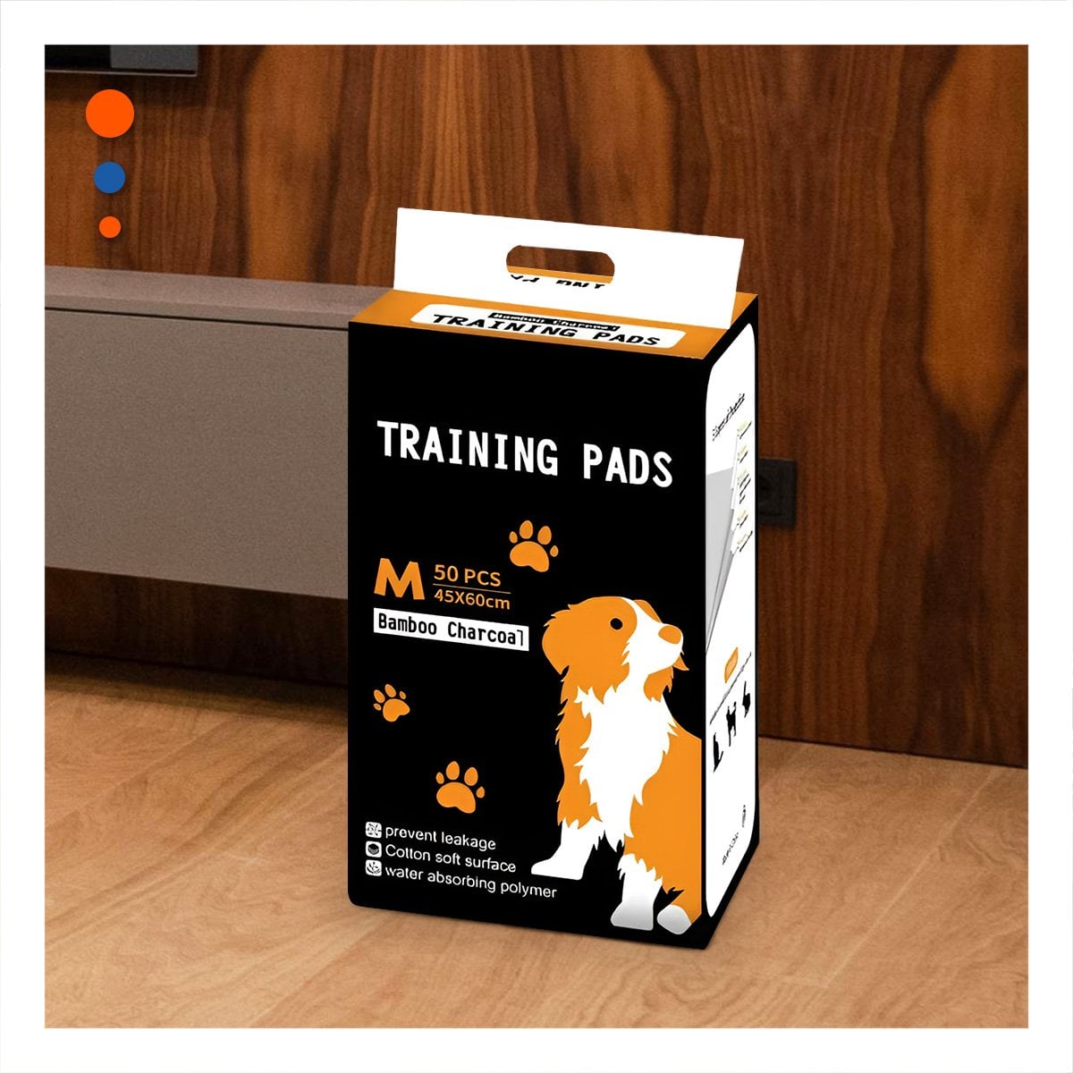 ALFOMBRA SANITARIA PARA MASCOTA 60X45 CM TALLA M 50 UNIDADES NEGRO - 1