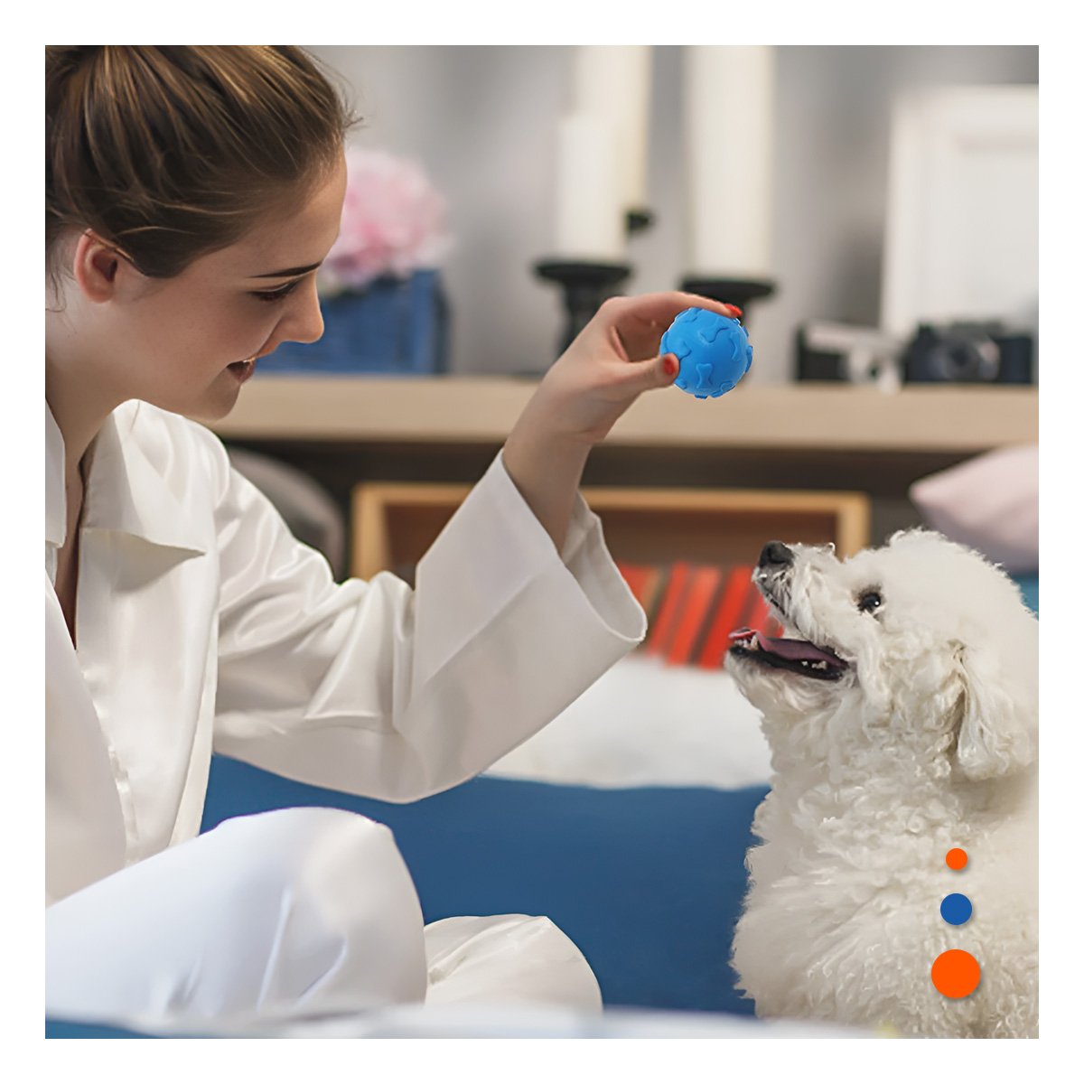 BALON RECREATIVO CON HUESOS EN ALTO RELIEVE PARA PERRO PET CELESTE Y+POST IT - 3