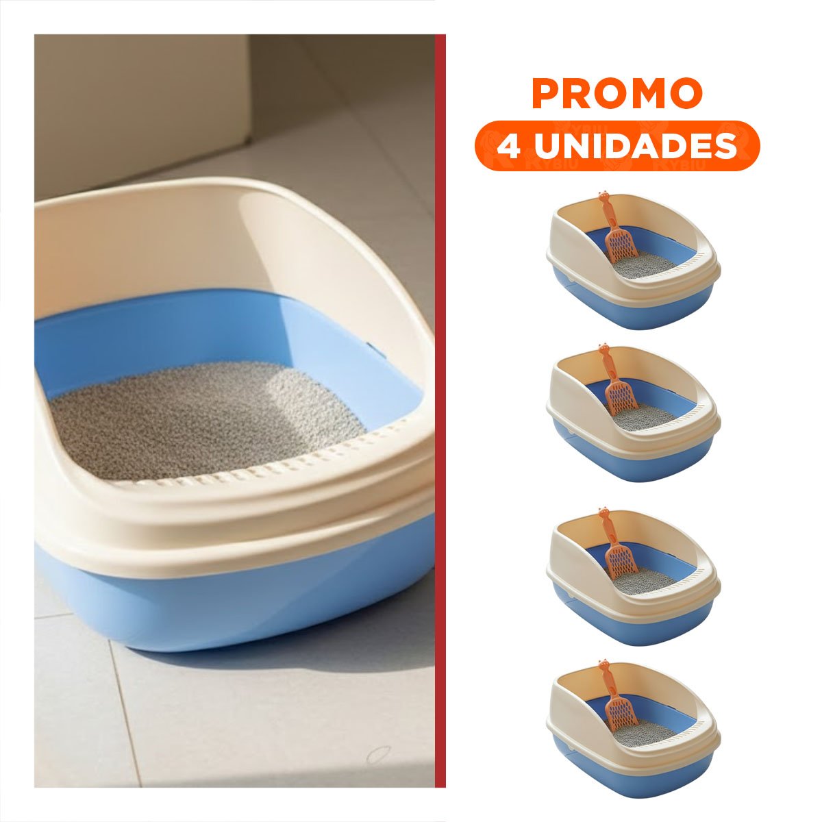 PACK4 ARCA DE ARENA SEMI ALTA Y AMPLIA 37,7X50X21CM CELESTE Y+REGALO STICKER - 1