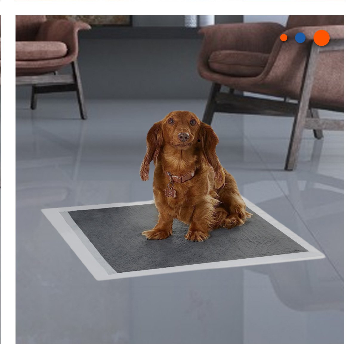 TOALLA ABSORBENTE PARA MASCOTA 60X60 CM TALLA L 40 UNIDADES NEGRO - 1