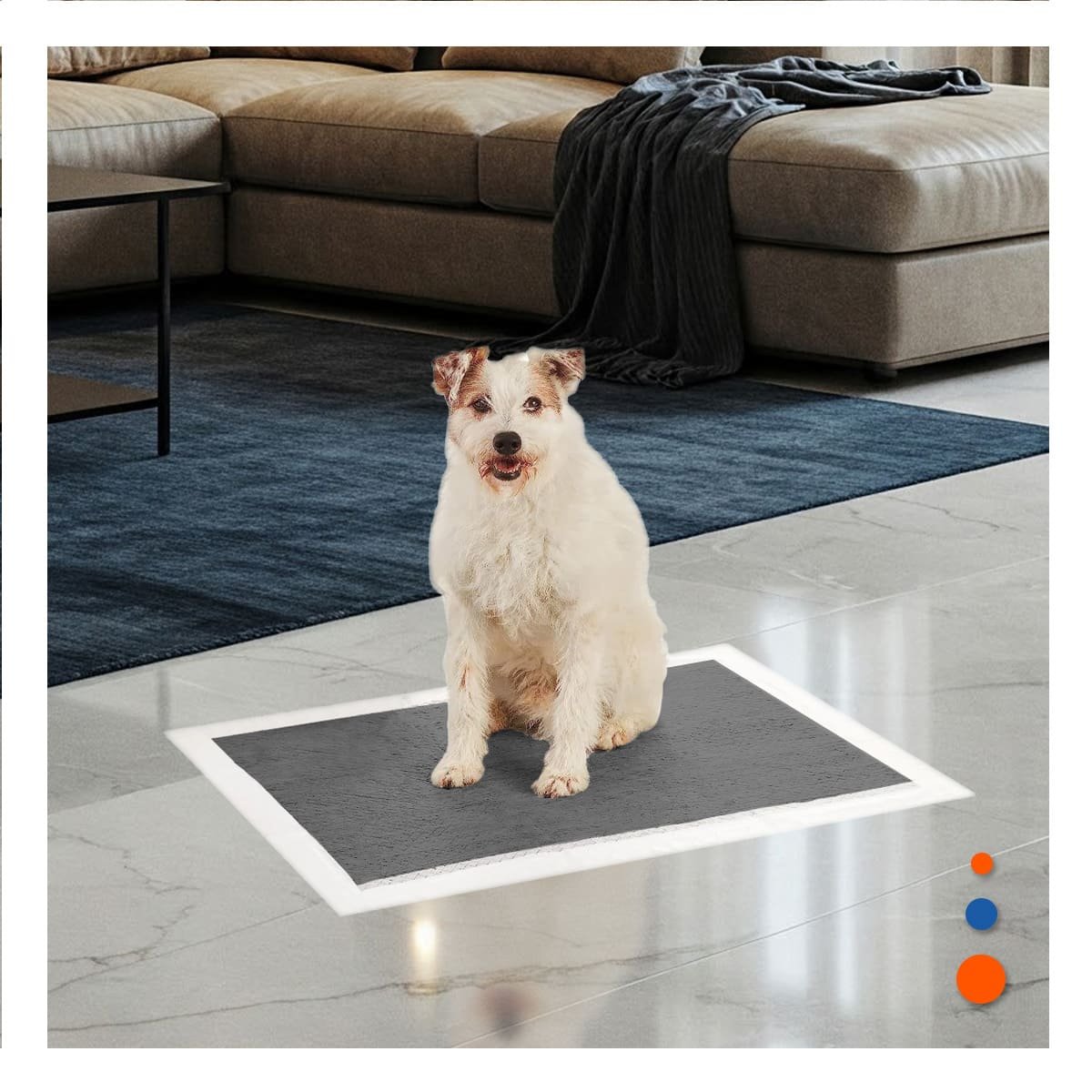 TOALLA ABSORBENTE PARA MASCOTA 60X60 CM TALLA L 40 UNIDADES NEGRO - 2