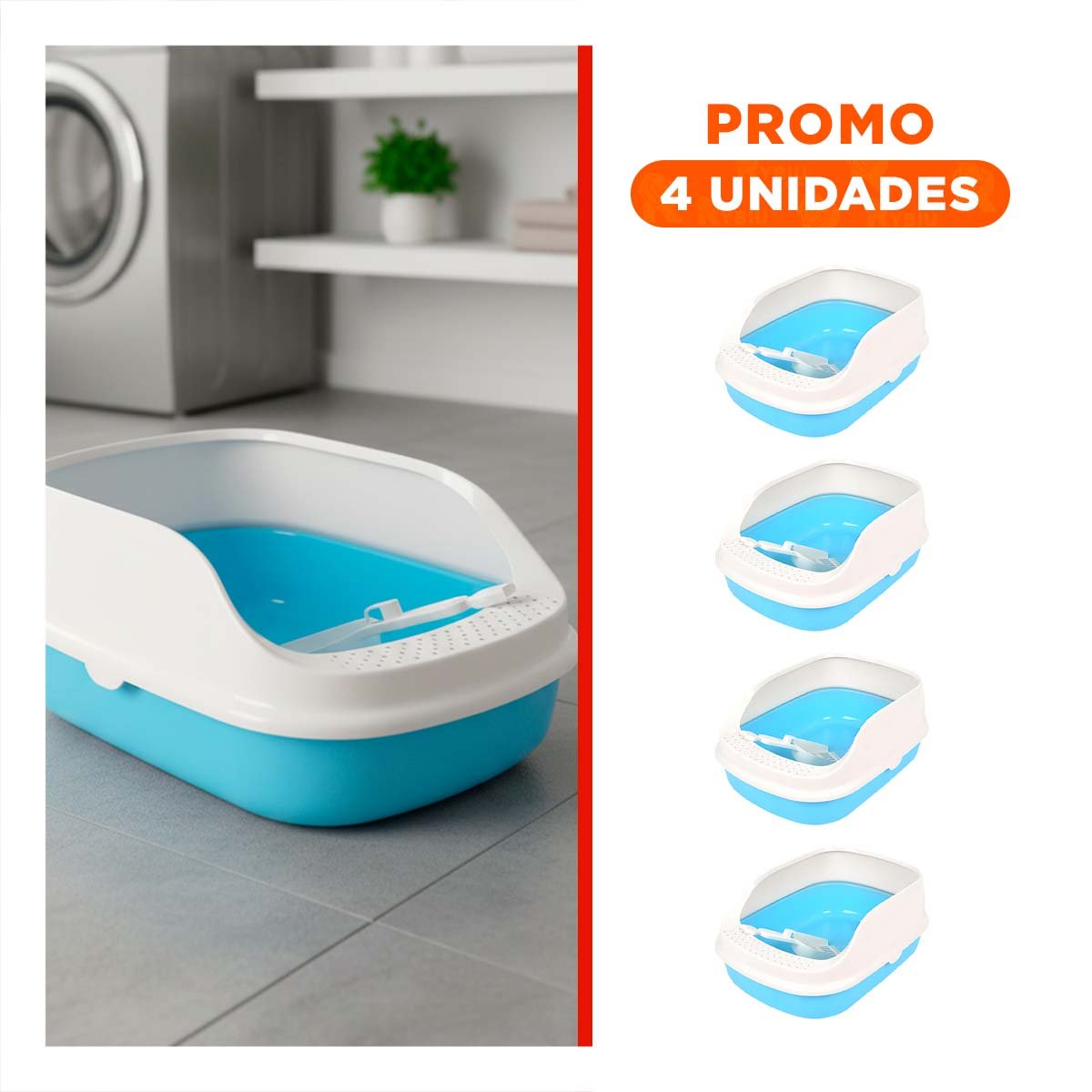 PACK4 ARCA DE ARENA SEMI ALTA Y AMPLIA 37,7X50X21CM CELESTE Y+REGALO STICKER - 1