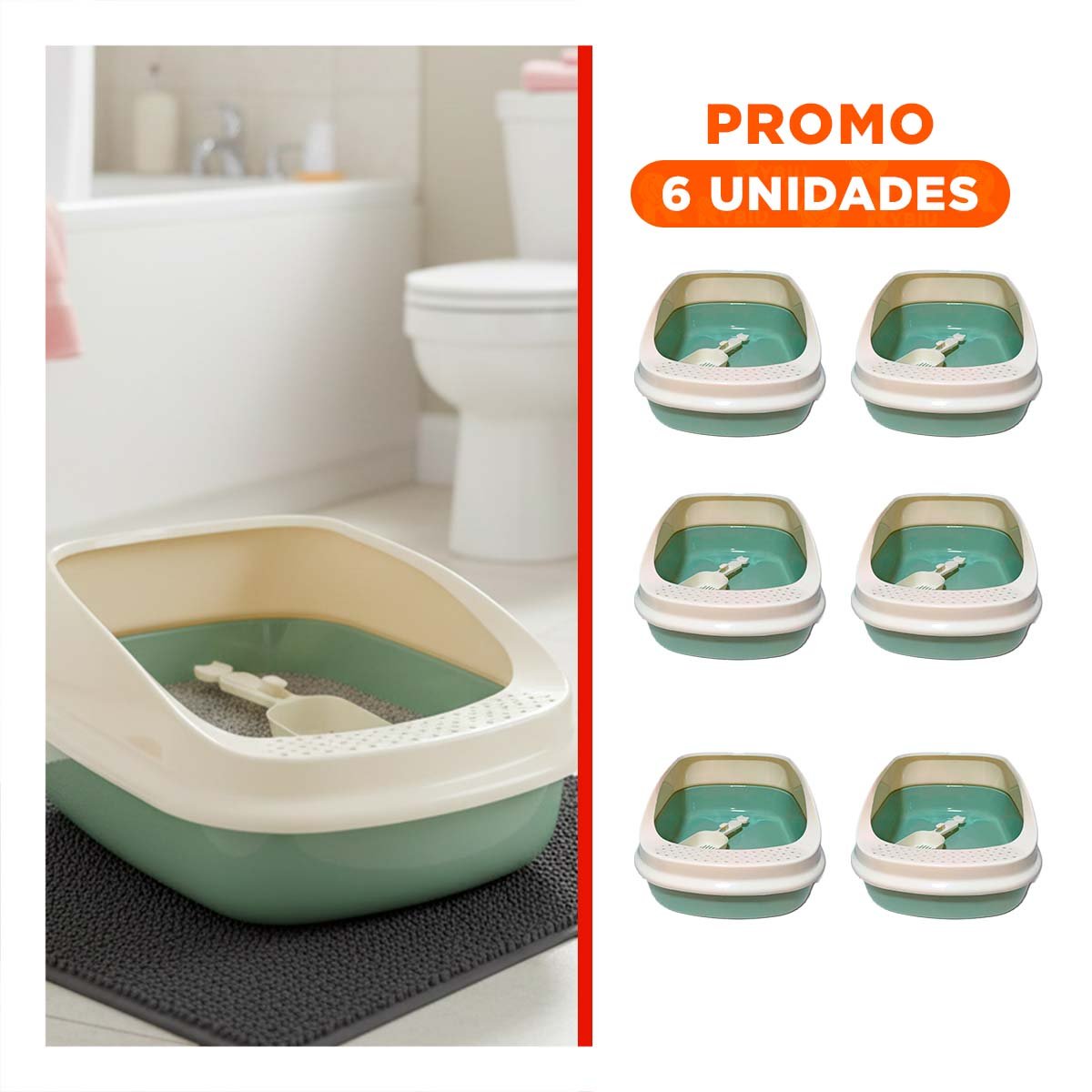 PACK6 ARCA DE ARENA RESISTENTE Y COMODA 37,7X50X21CM CELESTE - 1