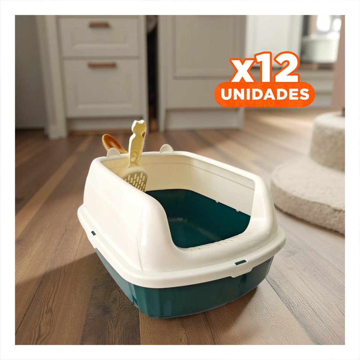 PACK12 ARCA DE ARENA COMODA Y PRACTICA PARA MASCOTAS 37,7X50X21CM CELESTE - 1