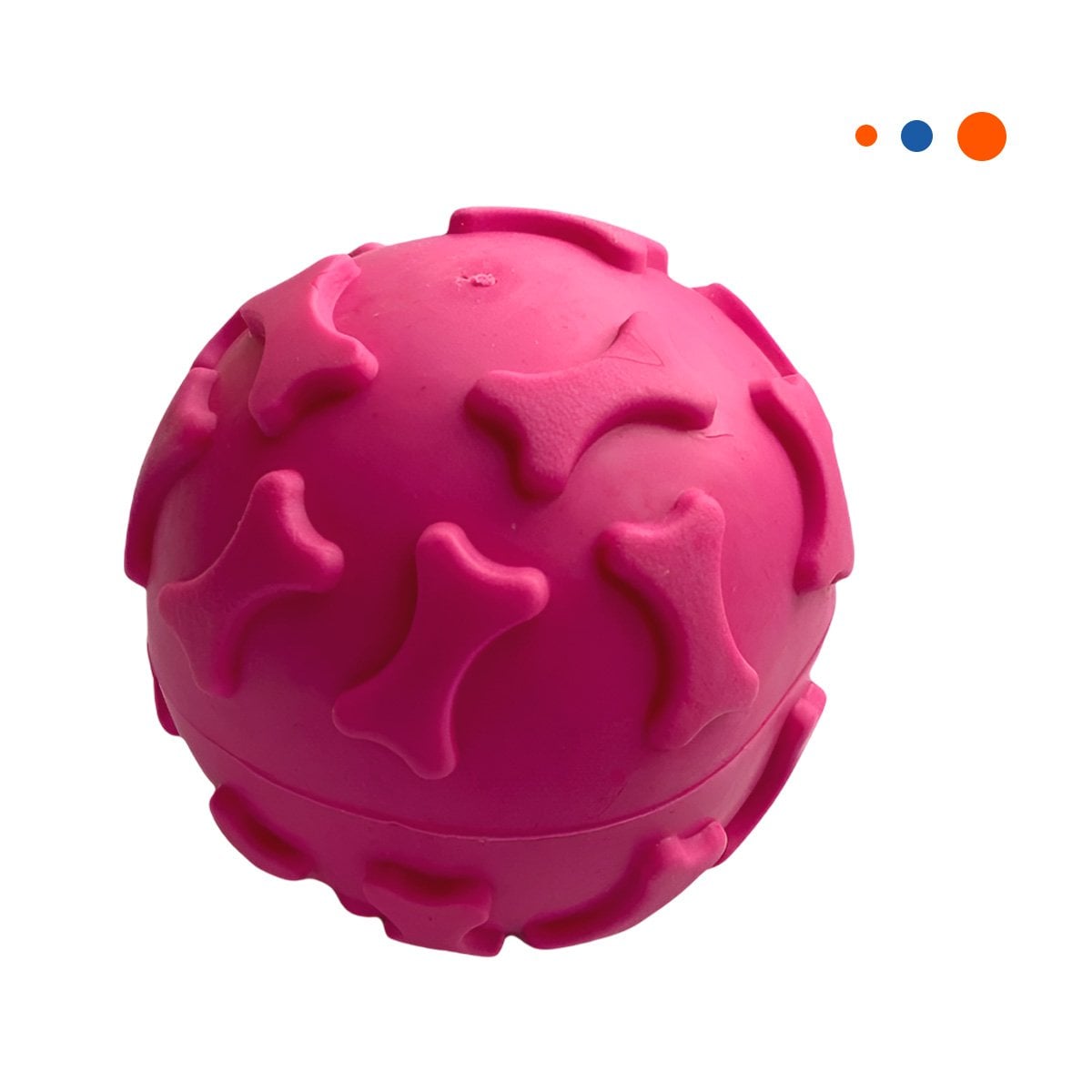 PACK4 JUGUETE DE GOMA PET PARA MASCOTA CON RELIEVE VISIBLE FUCSIA Y+PAPEL REGALO - 3