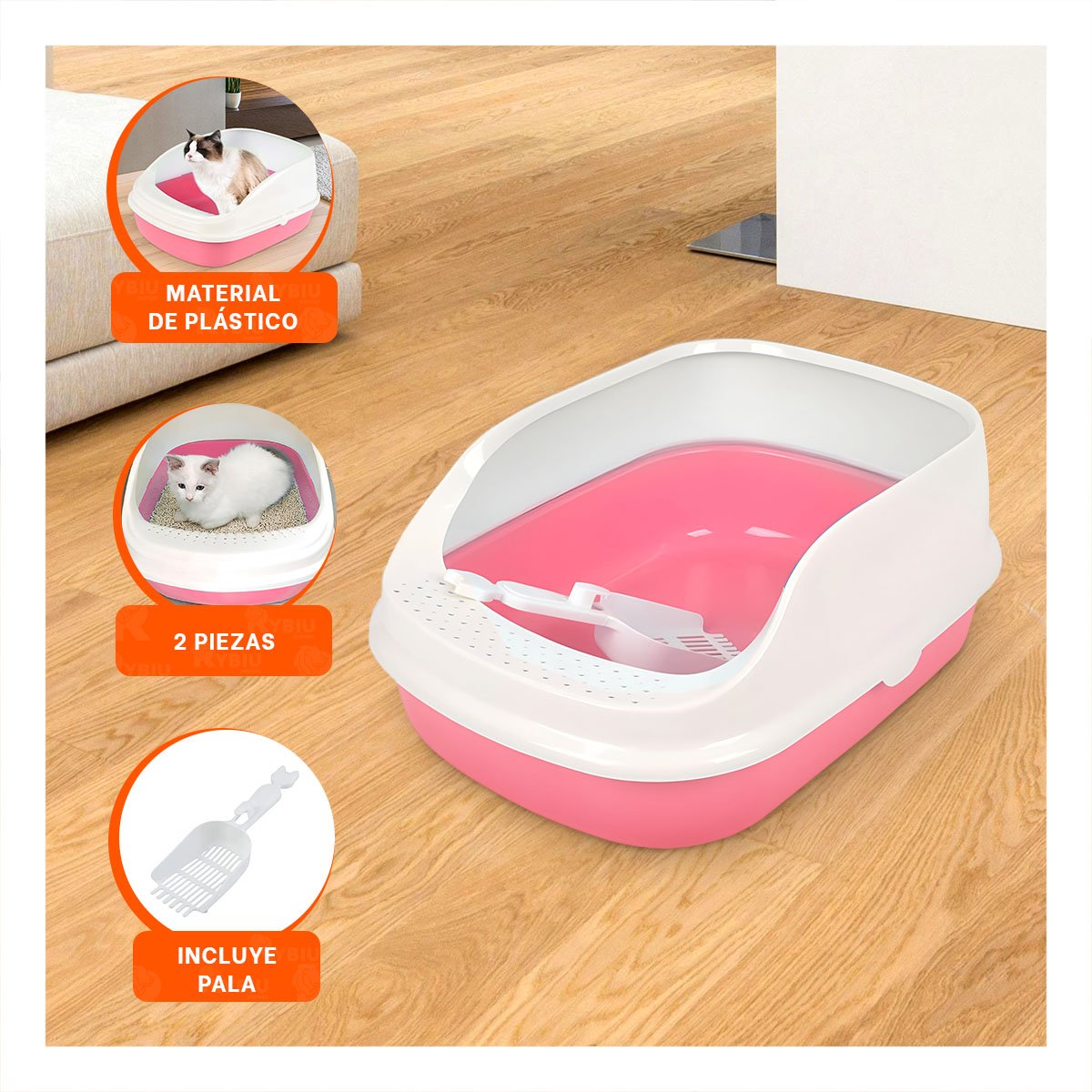 PACK4 CONTENEDOR DE ARENA MODERNA Y PRACTICA 37,7X50X21CM CELESTE - 5