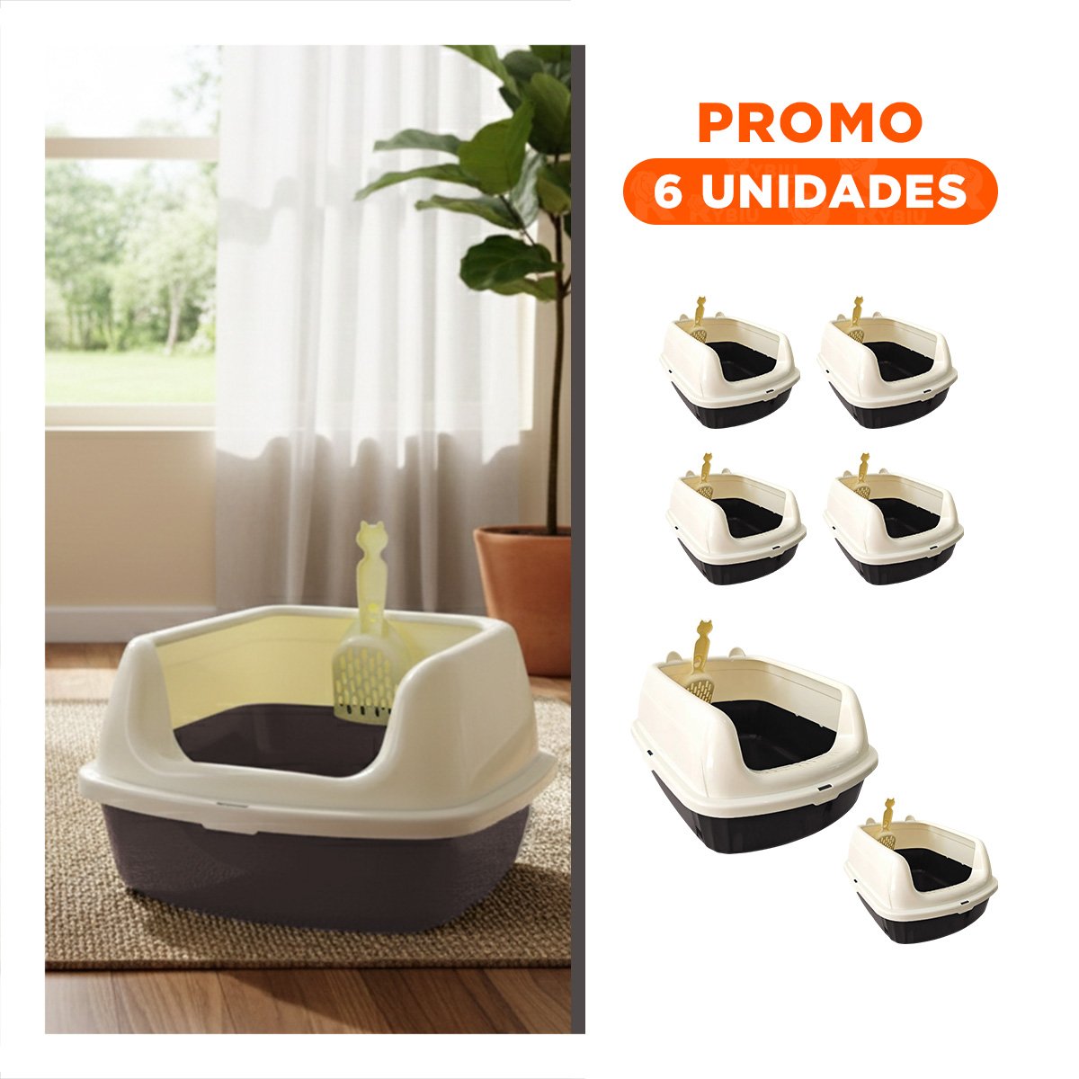PACK6 ARCA DE ARENA RESISTENTE Y COMODA 37,7X50X21CM CELESTE - 1