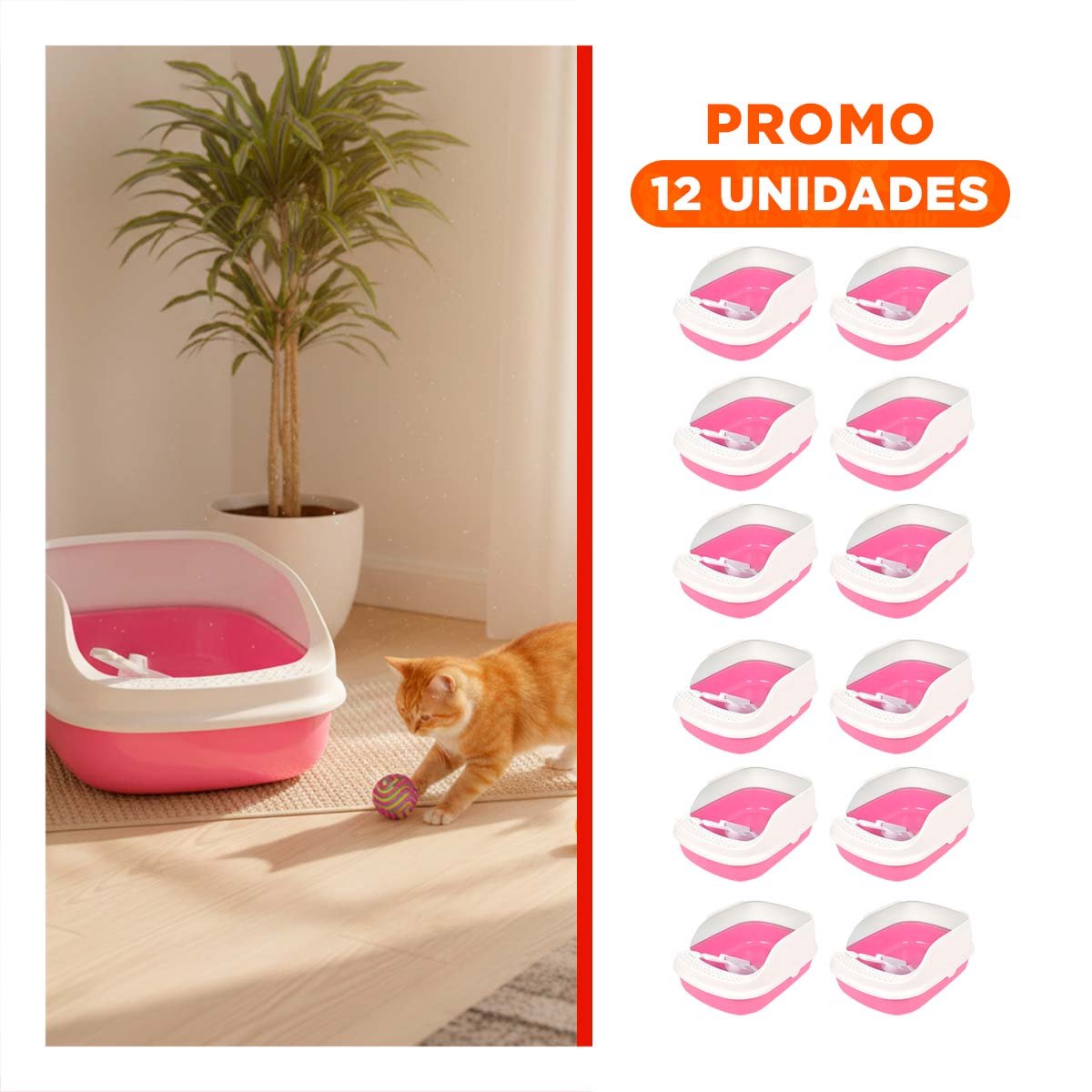 PACK12 CUBETA DE ARENA MODERNA Y PRACTICA 37,7X50X21CM CELESTE Y+REGALO STICKER - 1