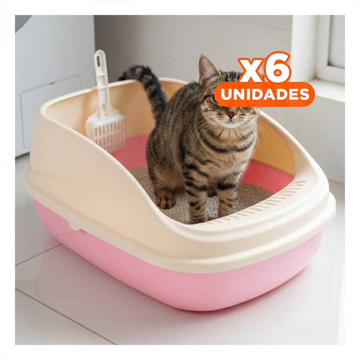 PACK6 ARCA DE ARENA MODERNA Y FUNCIONAL 37,7X50X21CM CELESTE Y+REGALO STICKER - 1