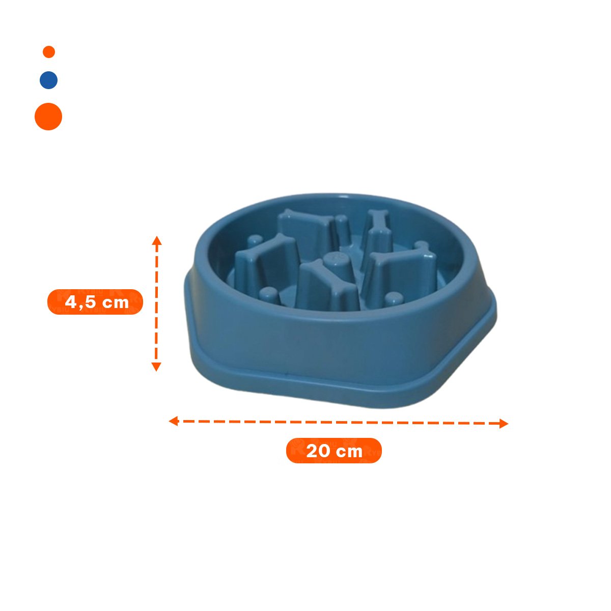 BANDEJA INTERACTIVA PARA COMER LENTAMENTE MASCOTAS TIPO HUESITOS EXAGONAL AZUL Y+PAPEL REGALO - 4
