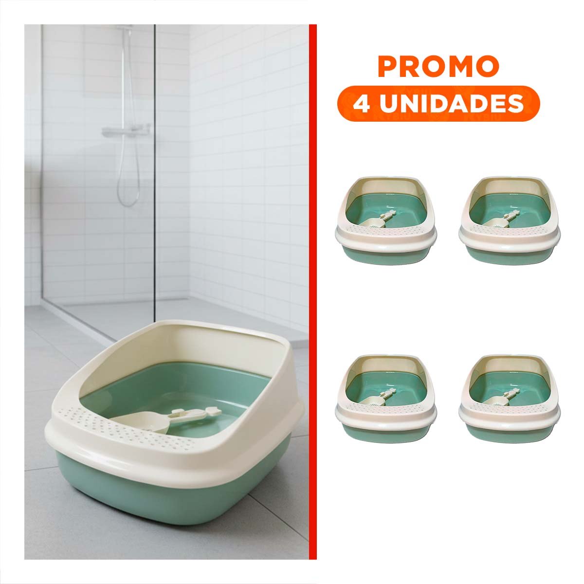 PACK4 ARCA DE ARENA SEMI ALTA Y AMPLIA 37,7X50X21CM CELESTE Y+REGALO STICKER - 1