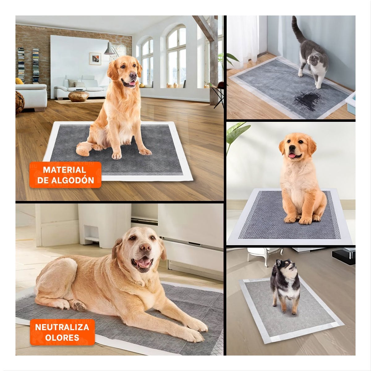 TOALLA SANITARIA PARA ENTRENAMIENTO 60X60 CM TALLA L 40 NEGRO Y+POST IT - 5