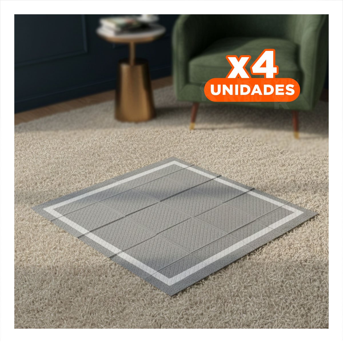 PACK4 BASE PROTECTORA DESECHABLE PARA PERRO 60X60 CM TALLA L 40 NEGRO - 1