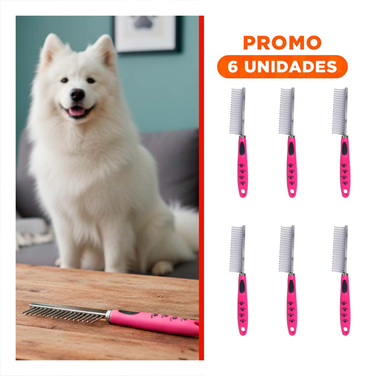 PACK6 LIMPIADOR DE PELO METAL RESISTENTE Y FACIL DE USAR 37,7X50X21CM ROSADO - 1
