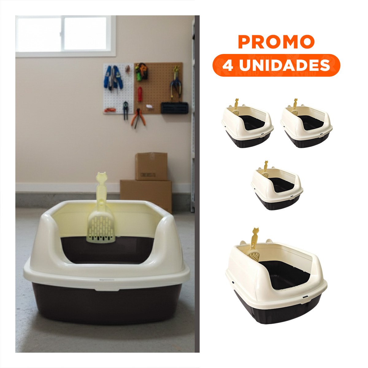 PACK4 ARCA DE ARENA SEMI ALTA Y AMPLIA 37,7X50X21CM CELESTE Y+REGALO STICKER - 1