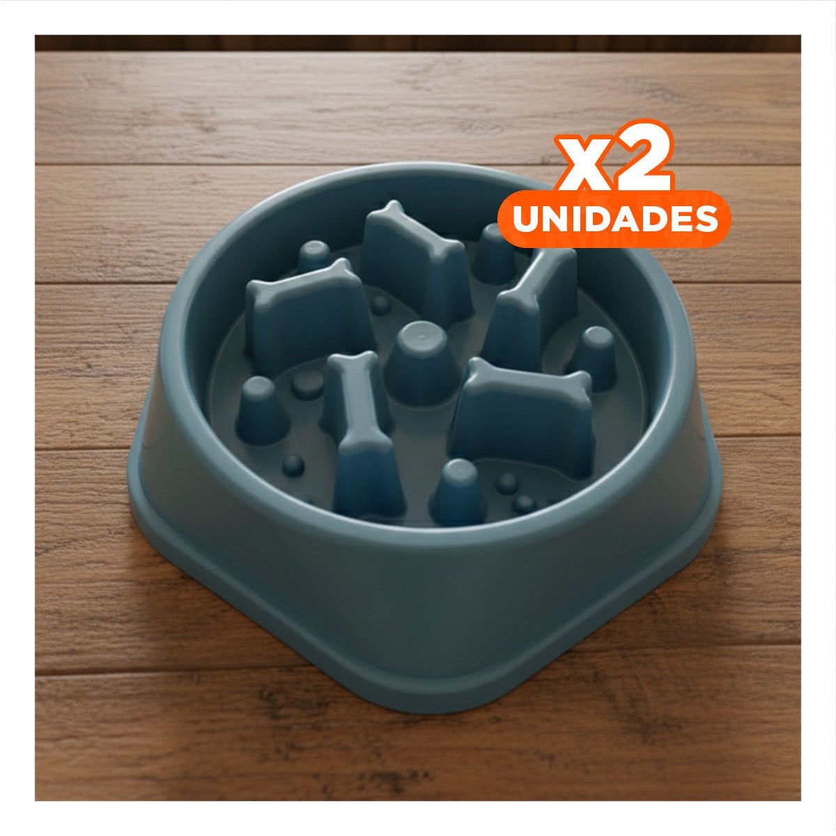 PACK2 FUENTE ANTIESTRES PARA COMER LENTAMENTE TIPO HUESITOS EXAGONAL AZUL Y+REGALO STICKER - 1