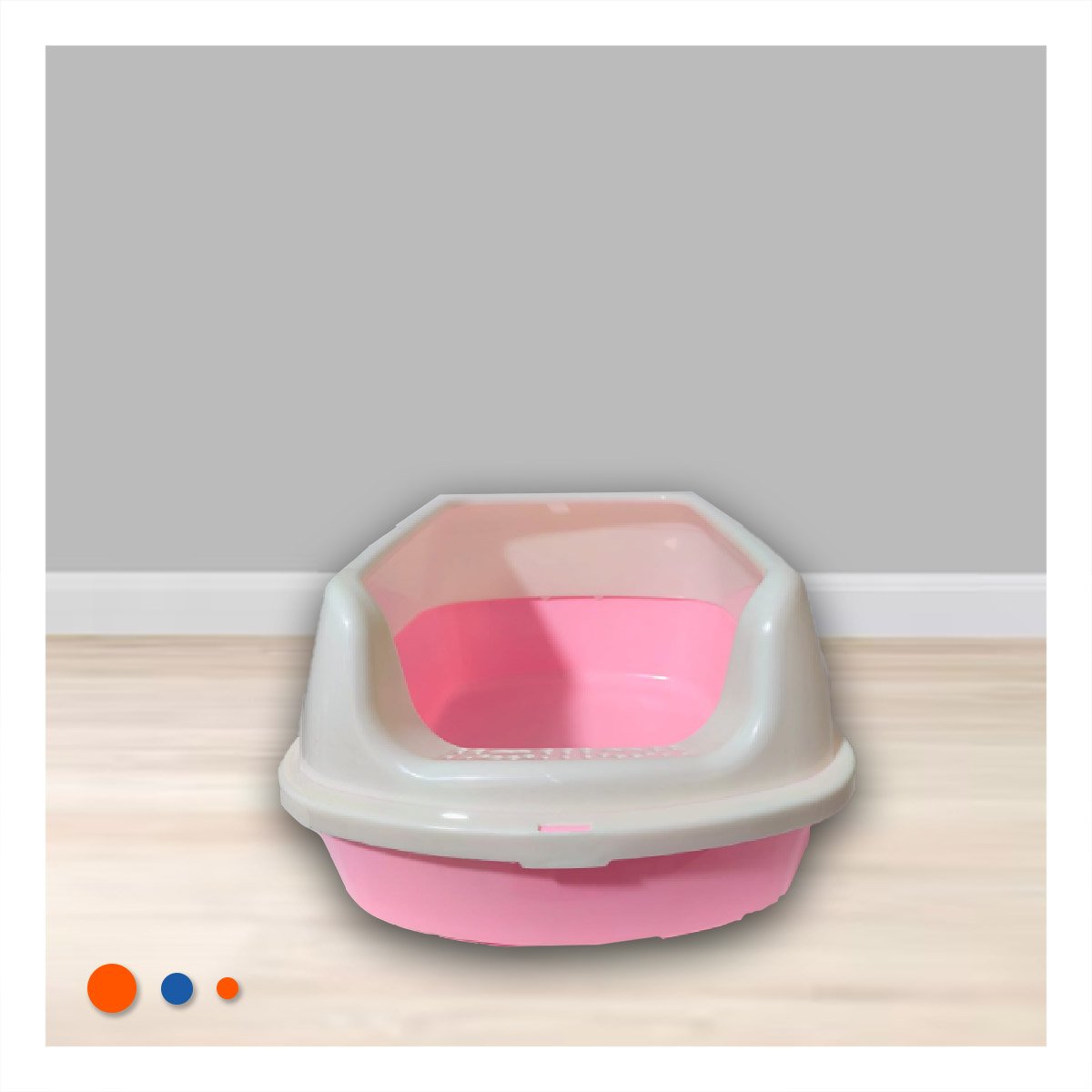 PACK2 CONTENEDOR DE ARENA COMODO Y AMPLIO PARA MASCOTAS 37,7X50X21CM CELESTE - 2
