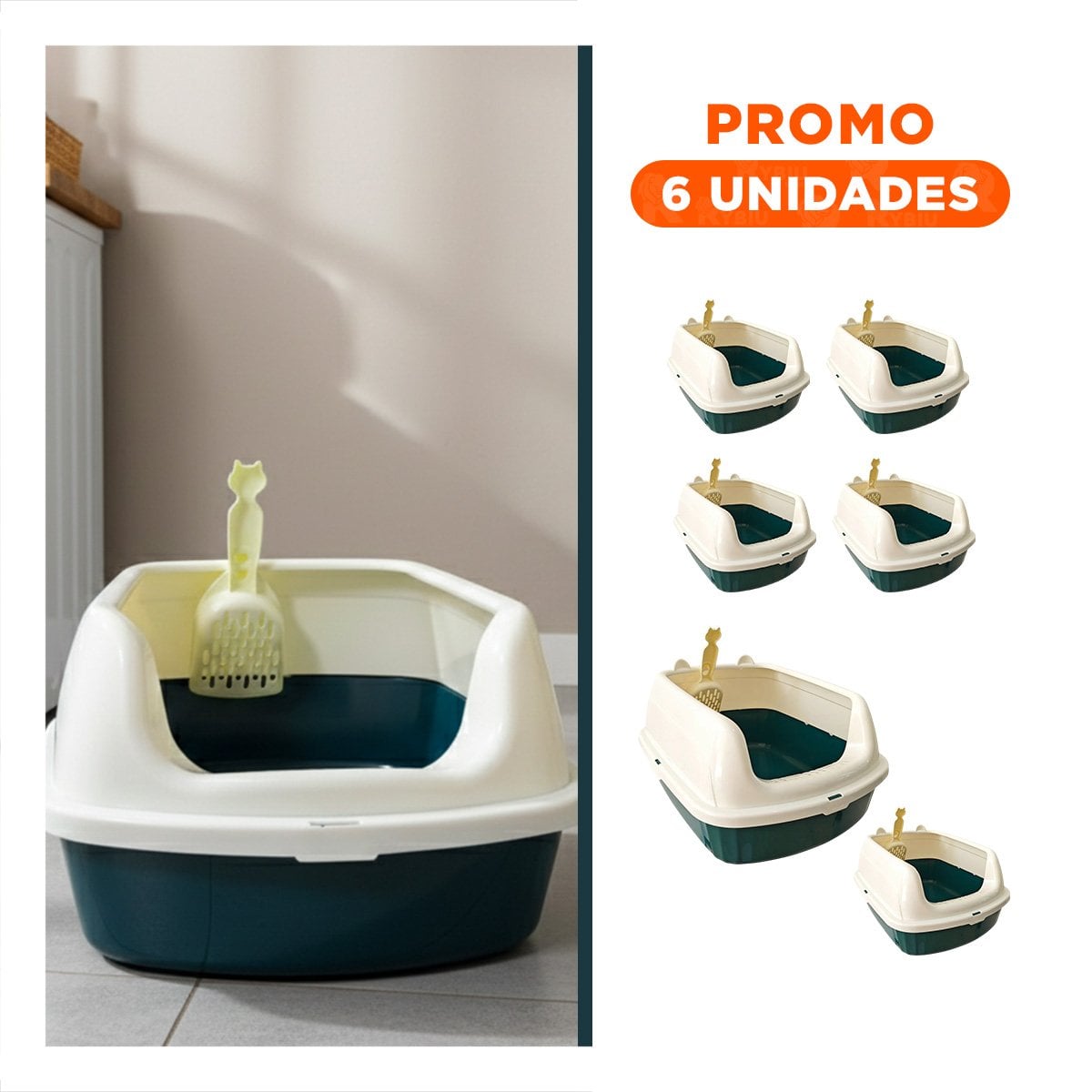 PACK6 ARCA DE ARENA RESISTENTE Y COMODA 37,7X50X21CM CELESTE - 1