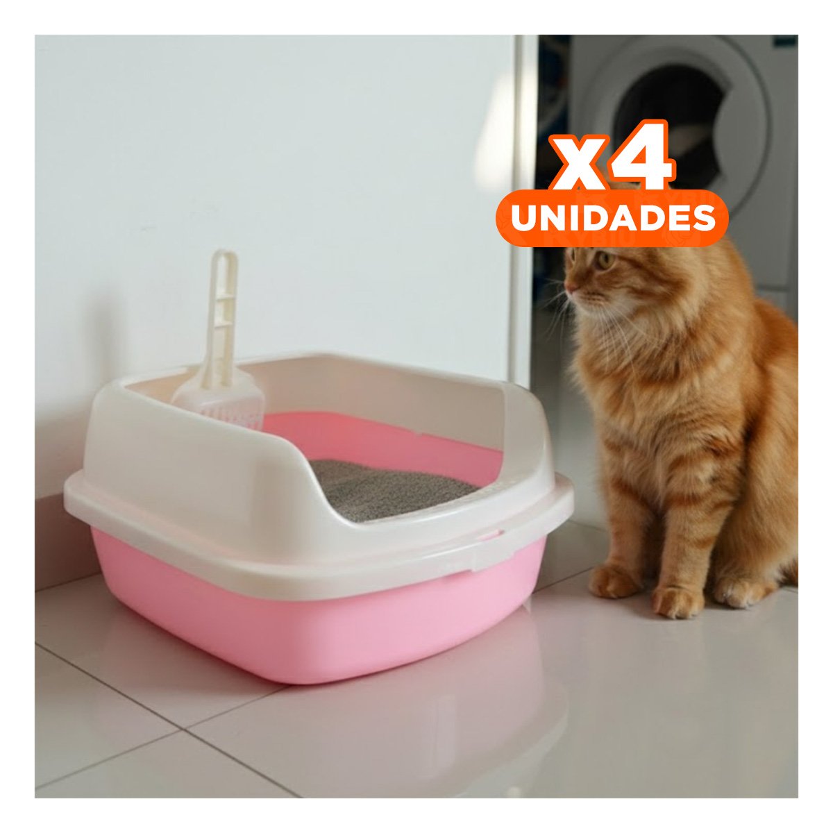 PACK4 CONTENEDOR DE ARENA MODERNA Y PRACTICA 37,7X50X21CM CELESTE - 1