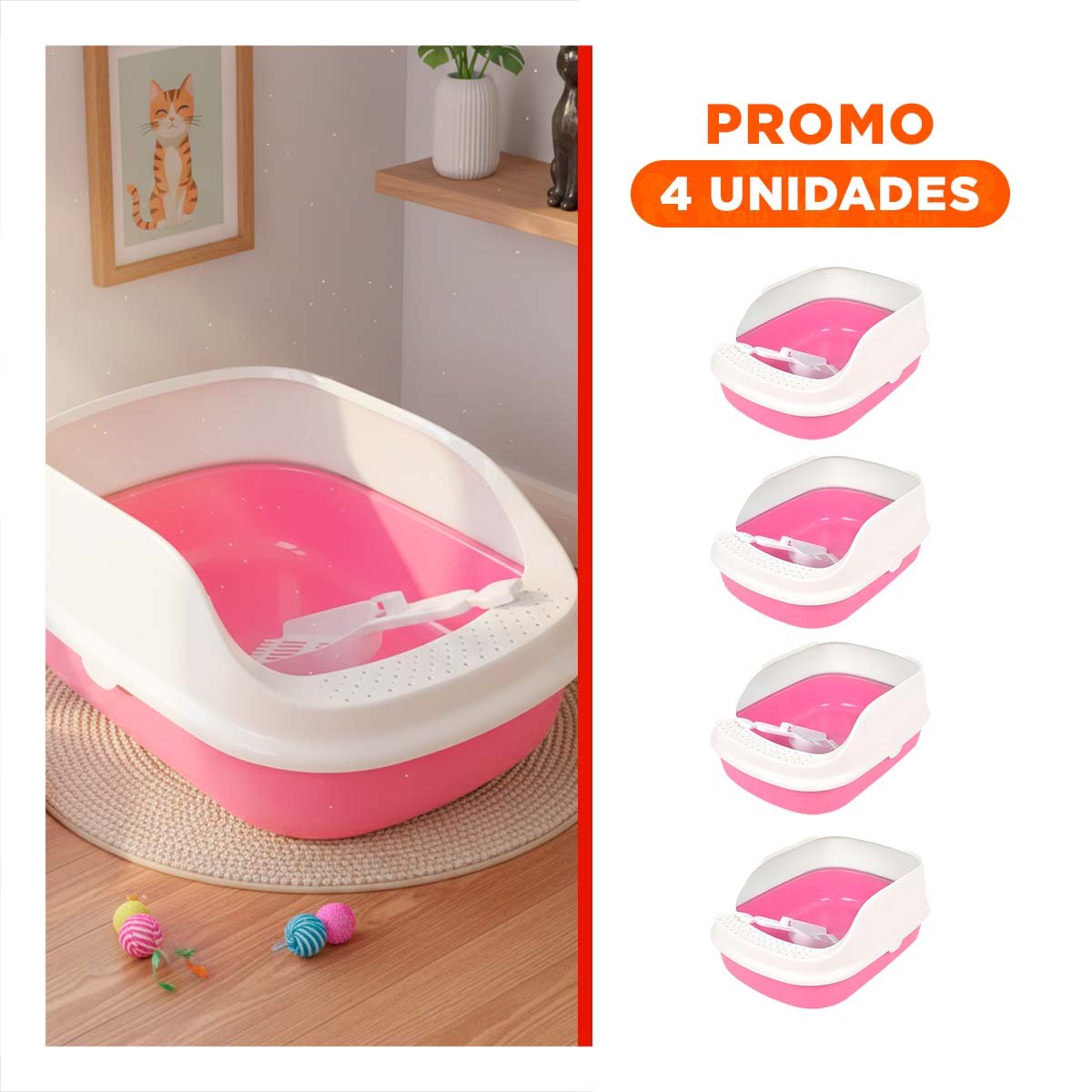 PACK4 ARCA DE ARENA SEMI ALTA Y AMPLIA 37,7X50X21CM CELESTE Y+REGALO STICKER - 1