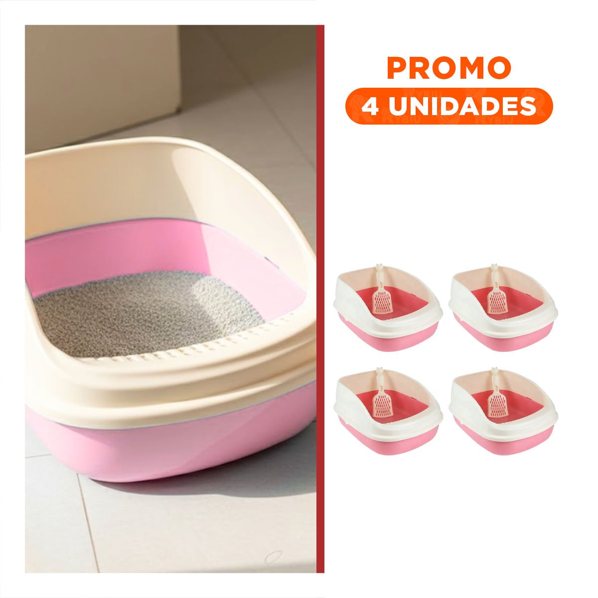 PACK4 ARCA DE ARENA SEMI ALTA Y AMPLIA 37,7X50X21CM CELESTE Y+REGALO STICKER - 1