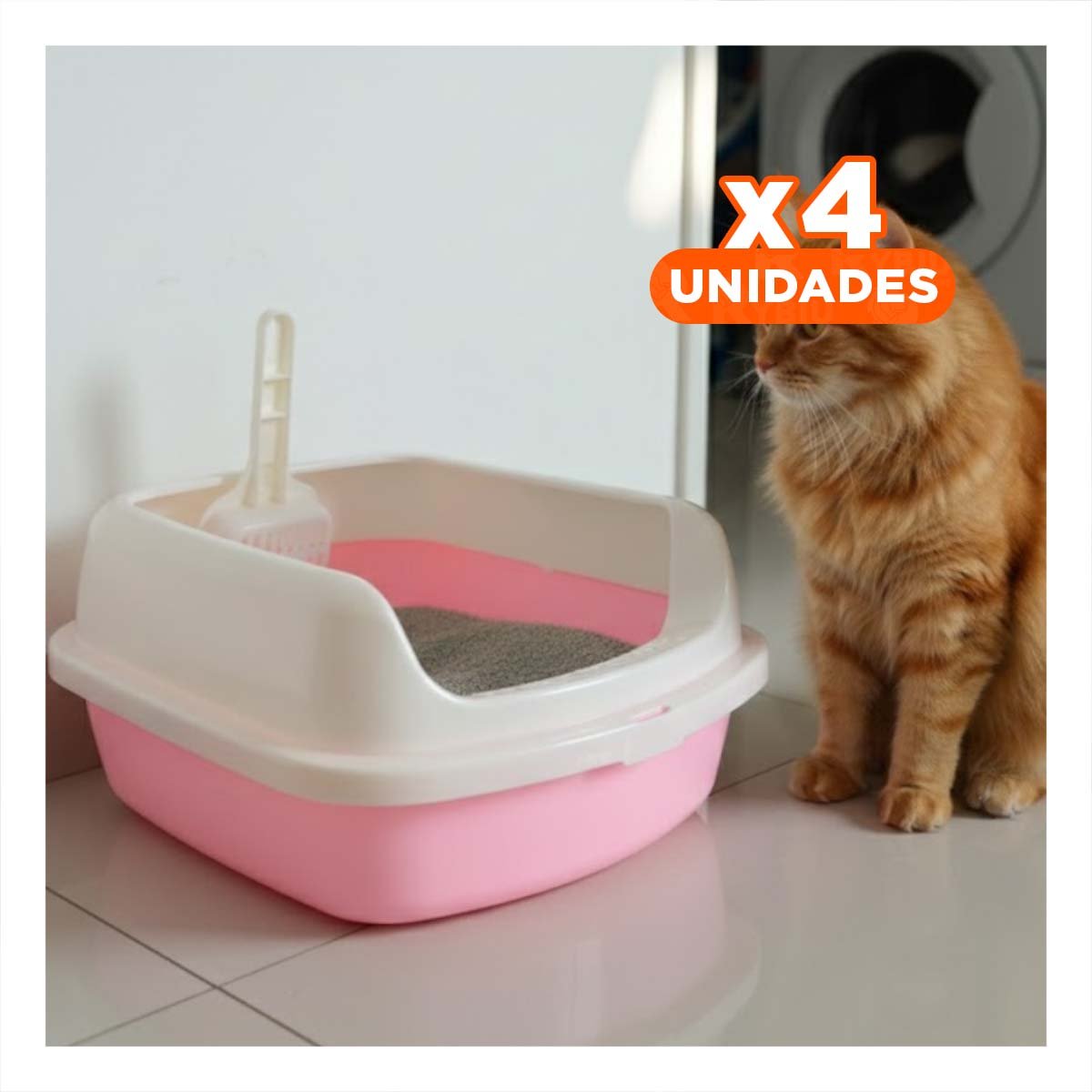PACK4 CONTENEDOR DE ARENA MODERNA Y PRACTICA 37,7X50X21CM CELESTE - 1
