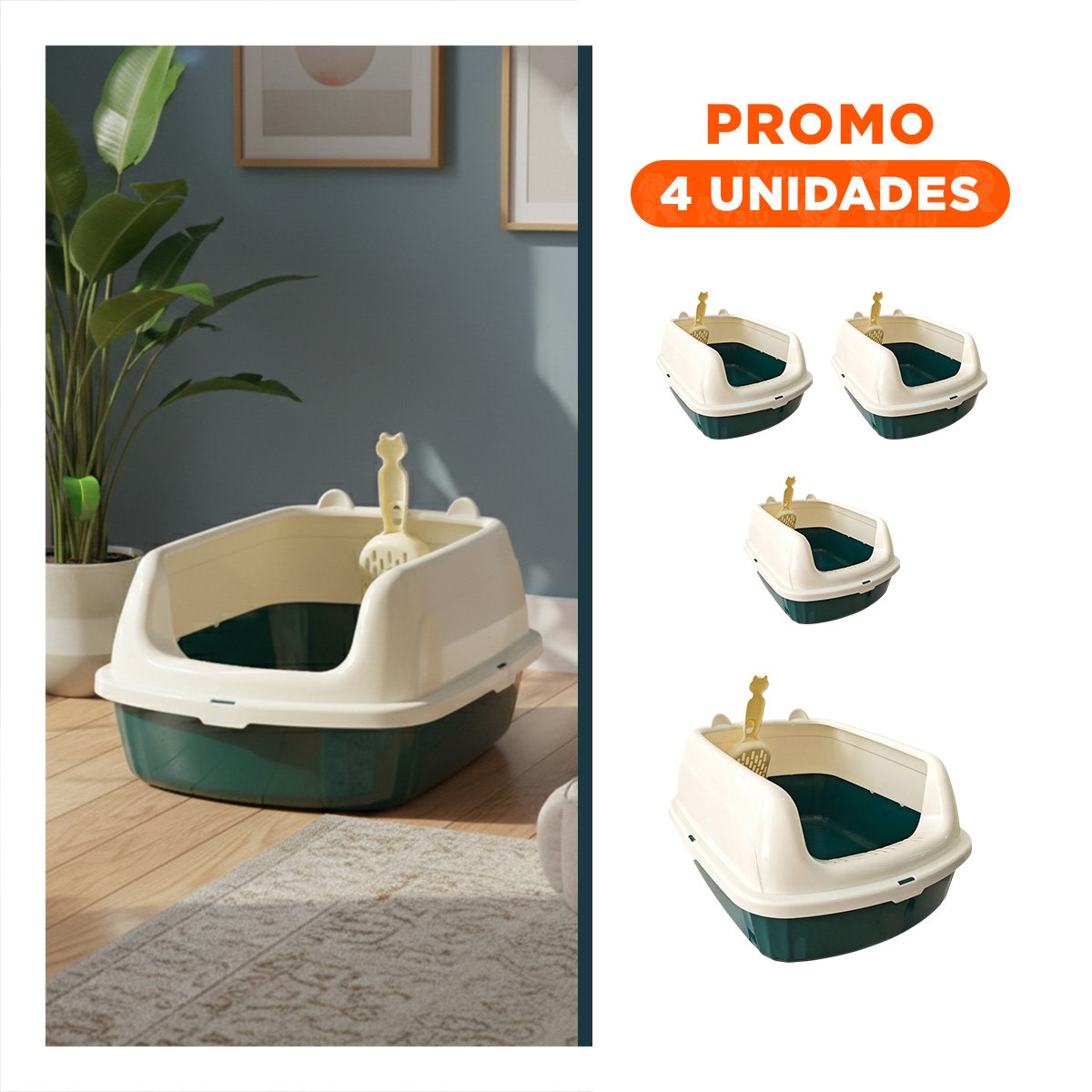 PACK4 ARCA DE ARENA SEMI ALTA Y AMPLIA 37,7X50X21CM CELESTE Y+REGALO STICKER - 1