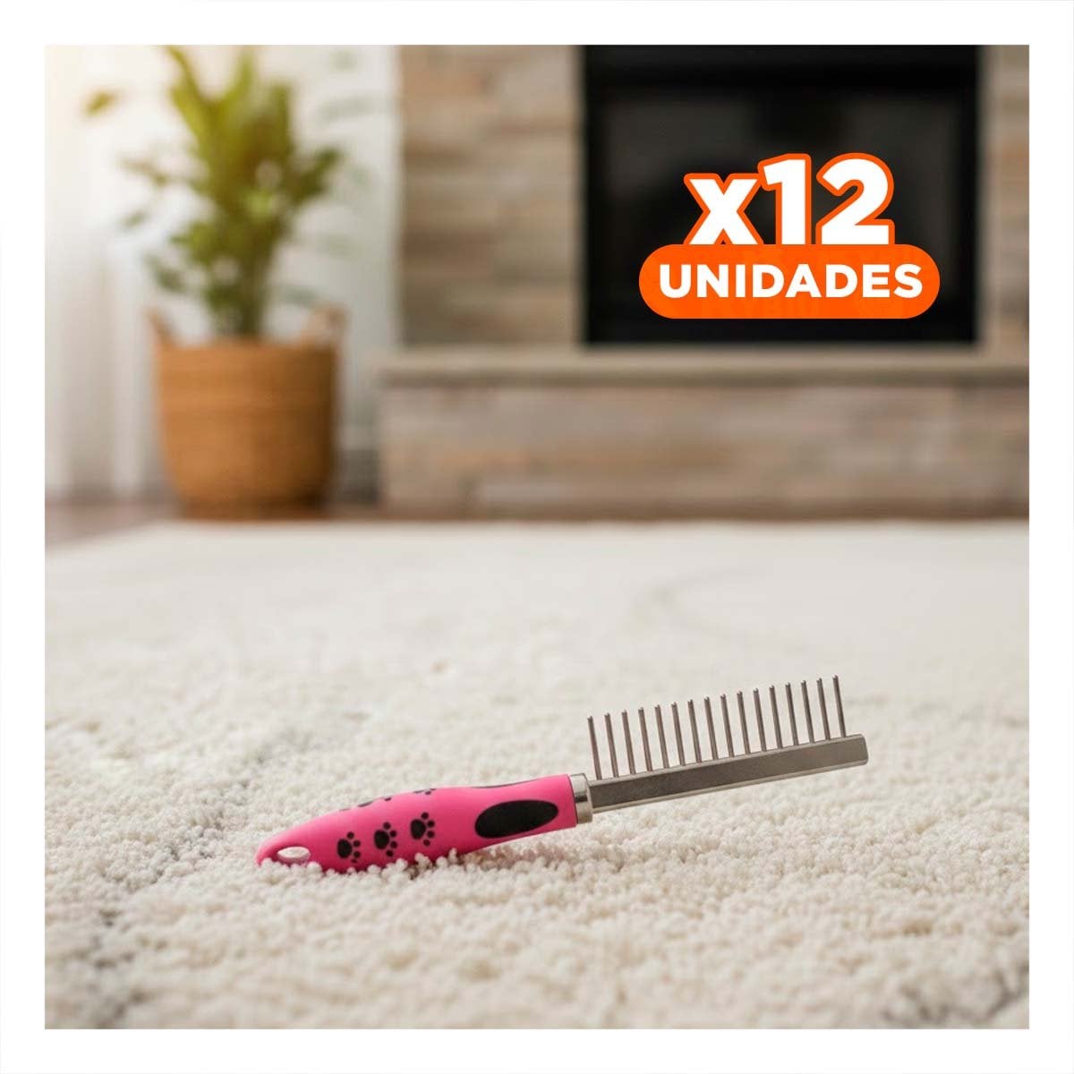 PACK12 LIMPIADOR DE PELO METAL SEGURO Y PRACTICO 37,7X50X21CM ROSADO - 1