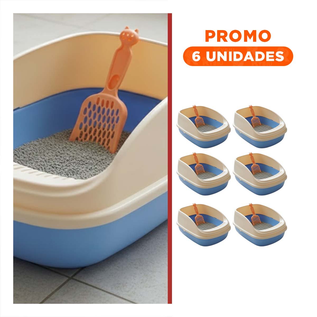 PACK6 ARCA DE ARENA RESISTENTE Y COMODA 37,7X50X21CM CELESTE - 1