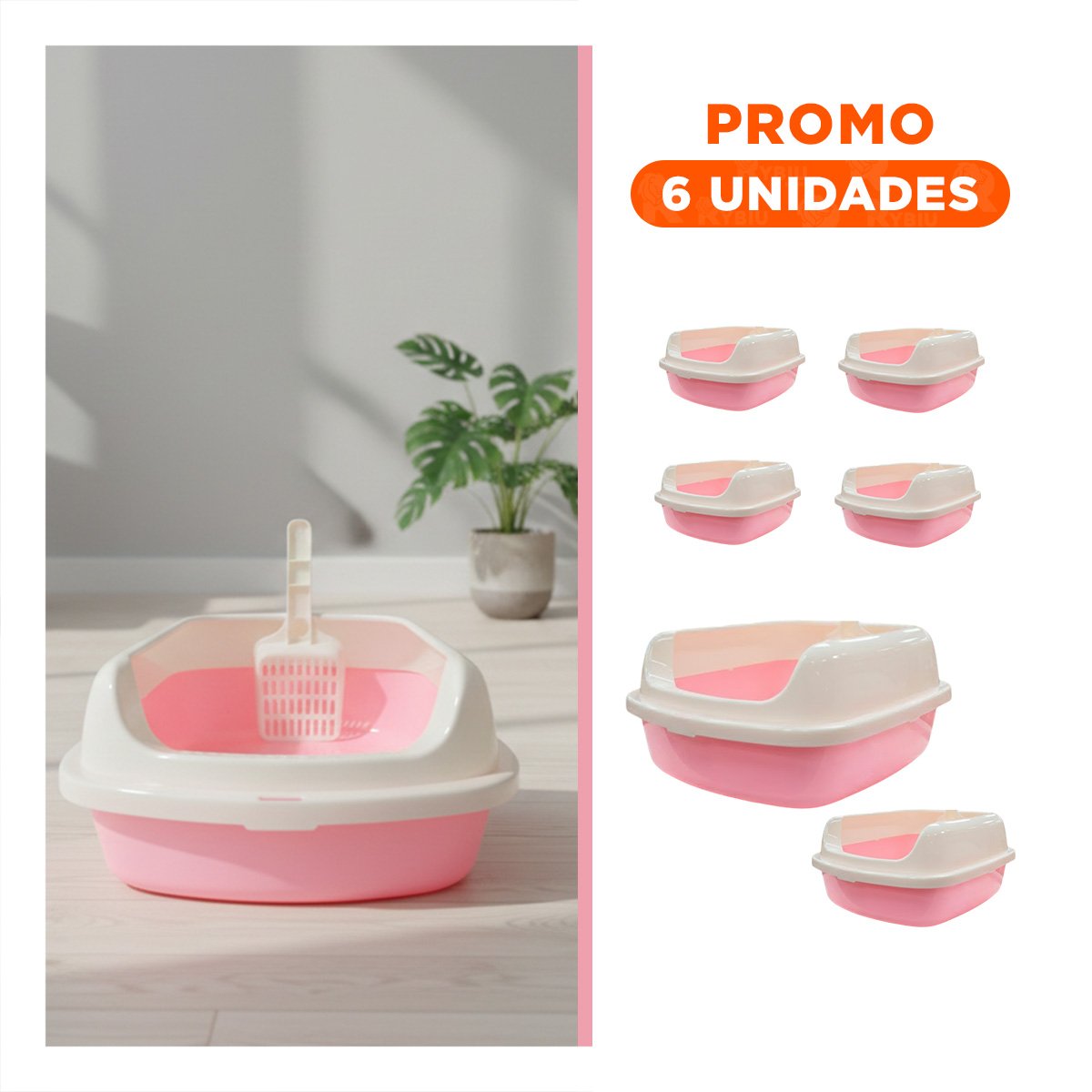 PACK6 ARCA DE ARENA RESISTENTE Y COMODA 37,7X50X21CM CELESTE - 1