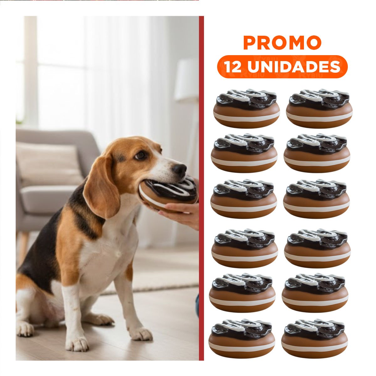 PACK12 OBJETO DE DIVERSION DE GOMA FACIL DE USAR 37,7X50X21CM MARRON Y+REGALO STICKER - 1