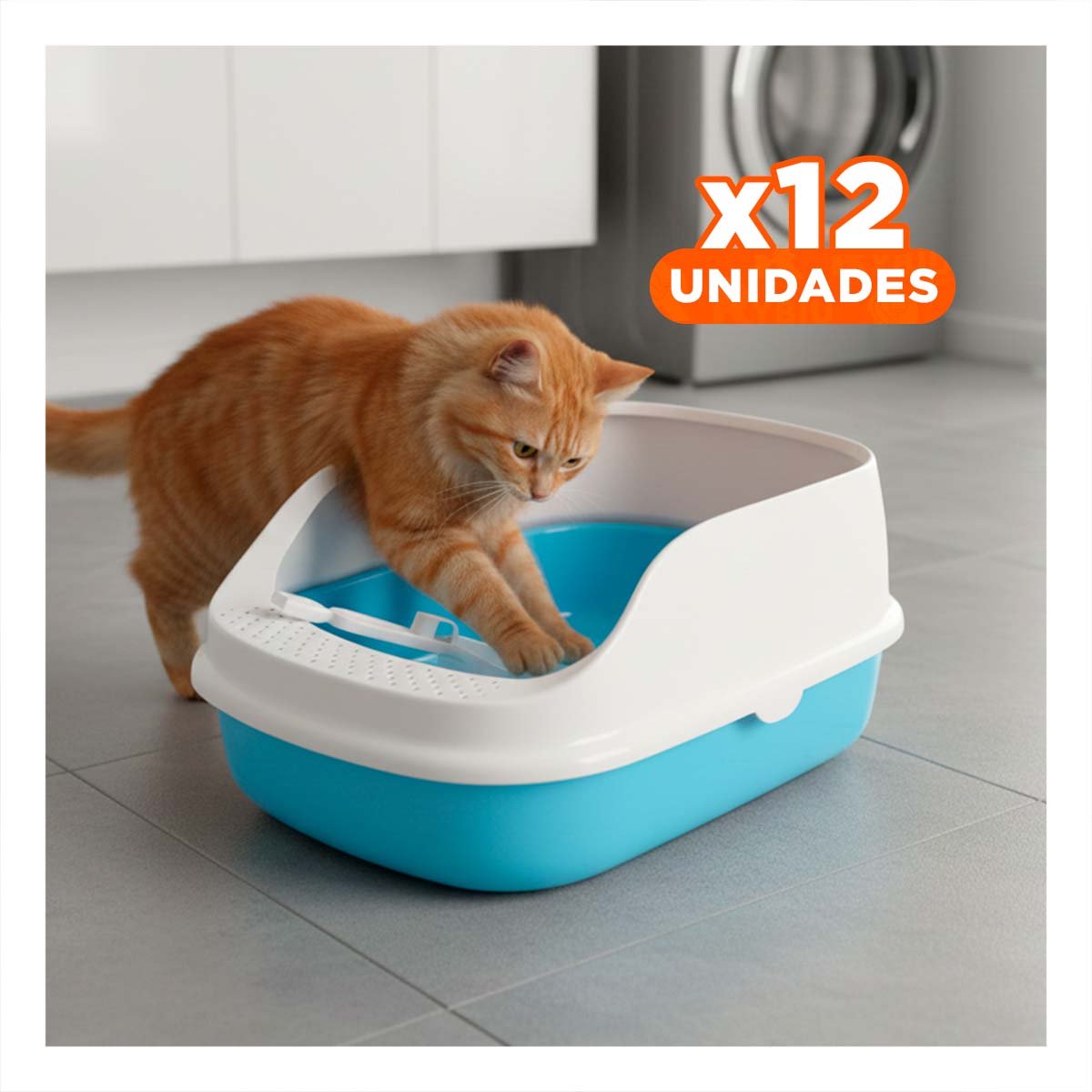 PACK12 ARCA DE ARENA COMODA Y PRACTICA PARA MASCOTAS 37,7X50X21CM CELESTE - 1