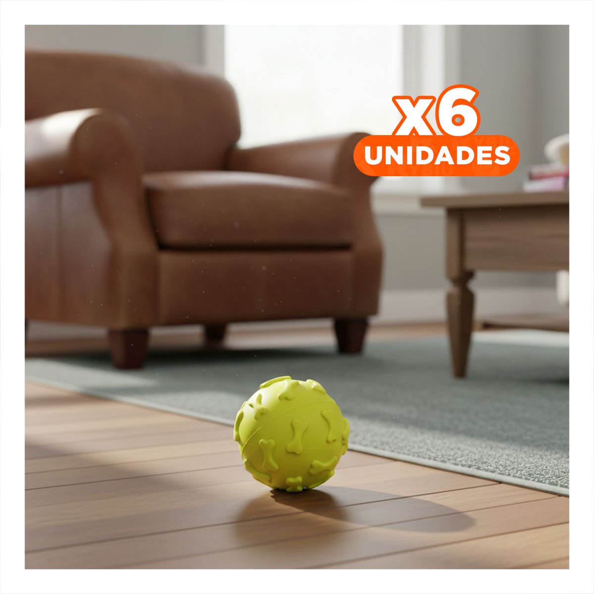 PACK6 ELEMENTO PARA MASCOTA CON SUPERFICIE EN RELIEVE VERDE LIMON Y+REGALO STICKER - 1