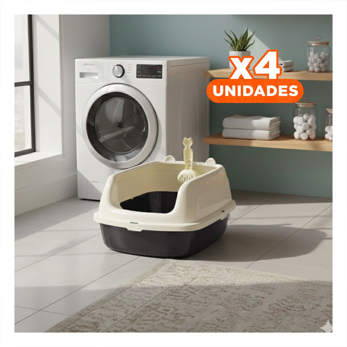 PACK4 CONTENEDOR DE ARENA MODERNA Y PRACTICA 37,7X50X21CM CELESTE - 1