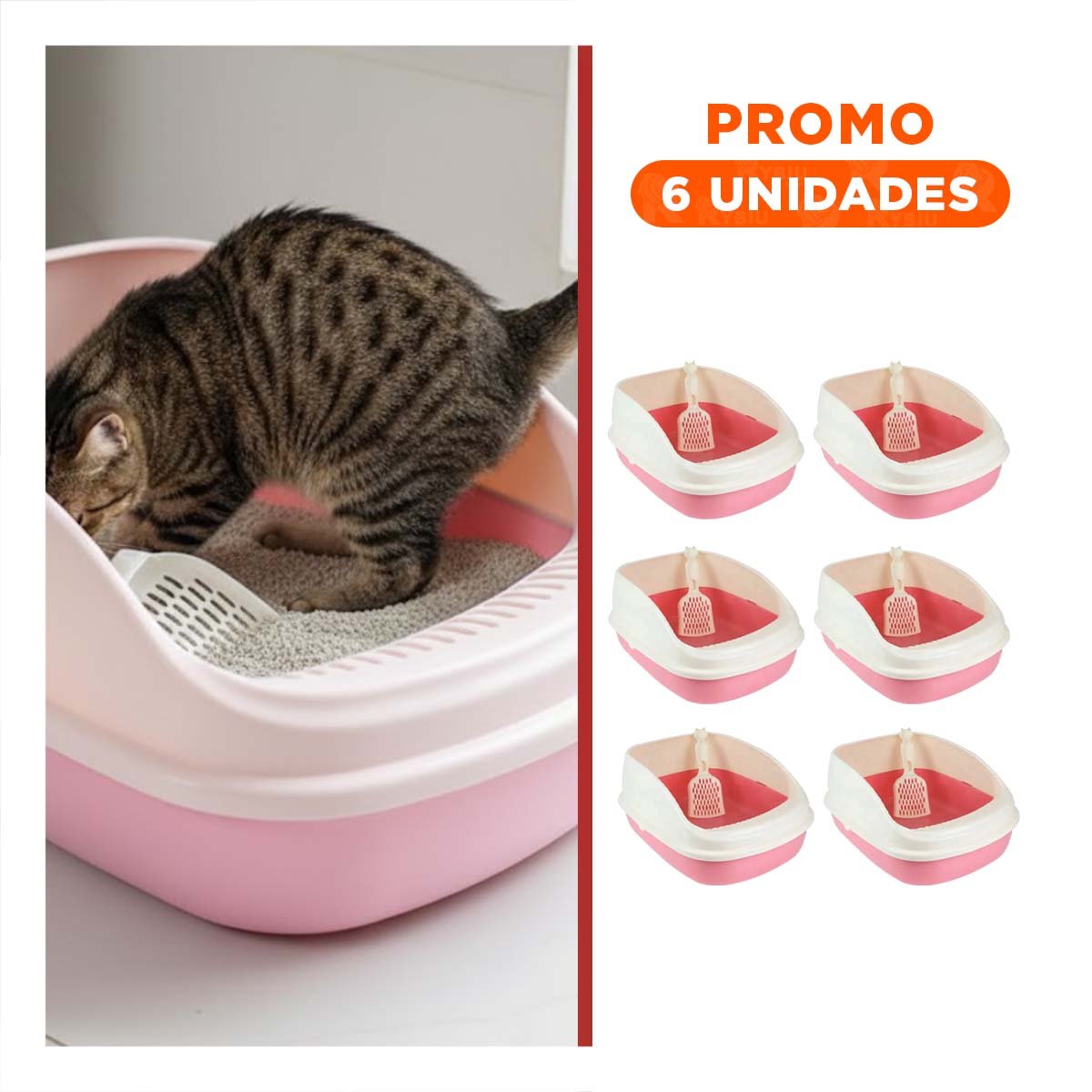 PACK6 ARCA DE ARENA RESISTENTE Y COMODA 37,7X50X21CM CELESTE - 1