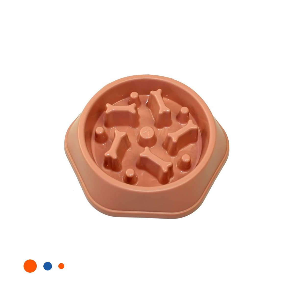 BANDEJA INTERACTIVA PARA COMER LENTAMENTE MASCOTAS TIPO HUESITOS EXAGONAL AZUL Y+PAPEL REGALO - 1