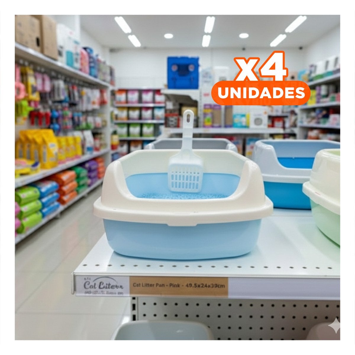 PACK4 CONTENEDOR DE ARENA MODERNA Y PRACTICA 37,7X50X21CM CELESTE - 1
