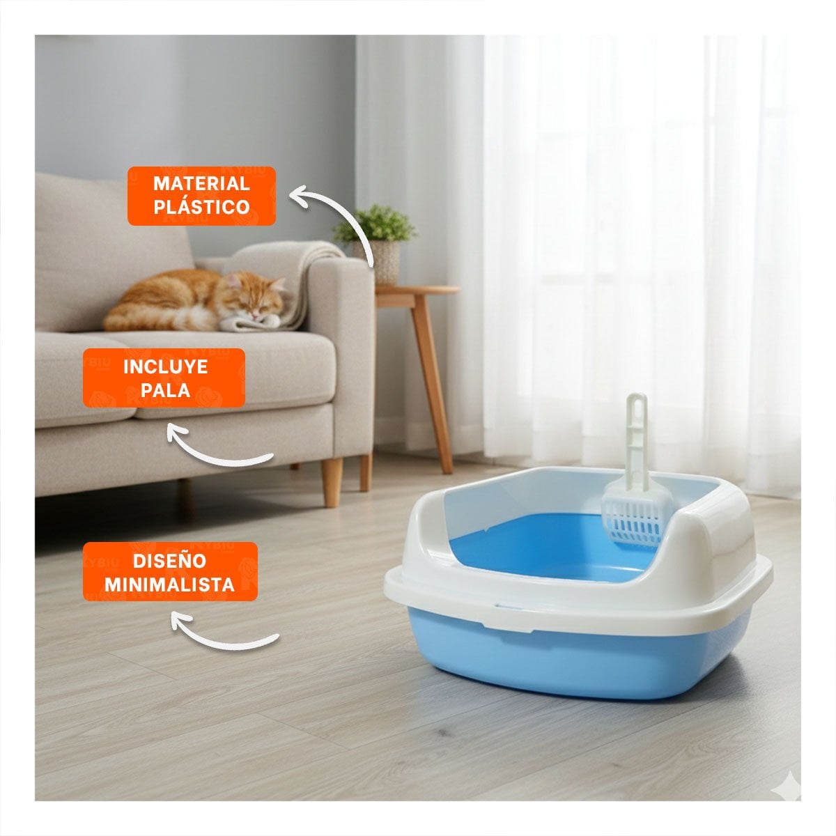 PACK4 CONTENEDOR DE ARENA MODERNA Y PRACTICA 37,7X50X21CM CELESTE - 3