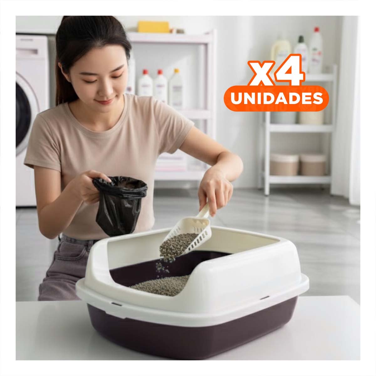 PACK4 CONTENEDOR DE ARENA MODERNA Y PRACTICA 37,7X50X21CM CELESTE - 1